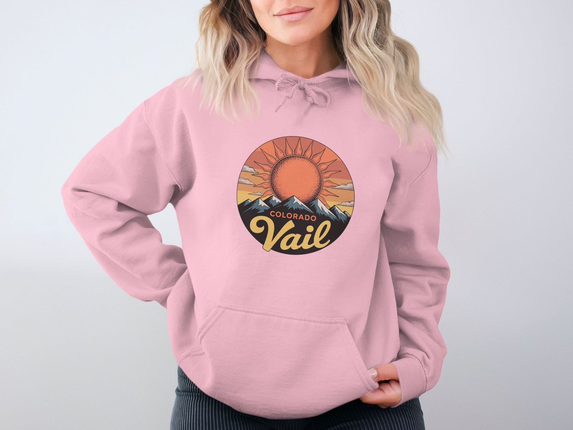Vail Colorado Vintage Sun Design Hoodie product