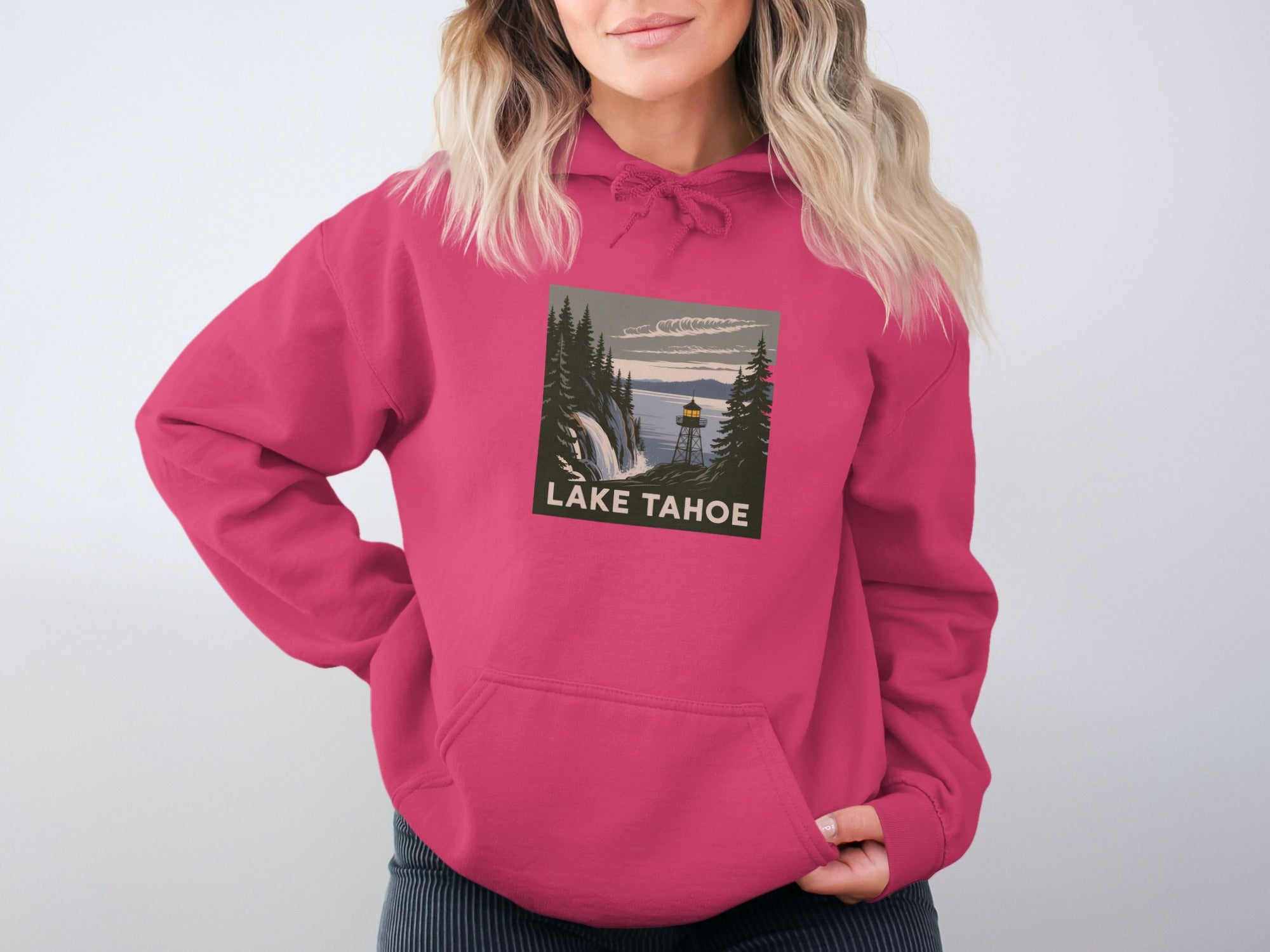 Lake Tahoe Graphic Hoodie with Scenic Design