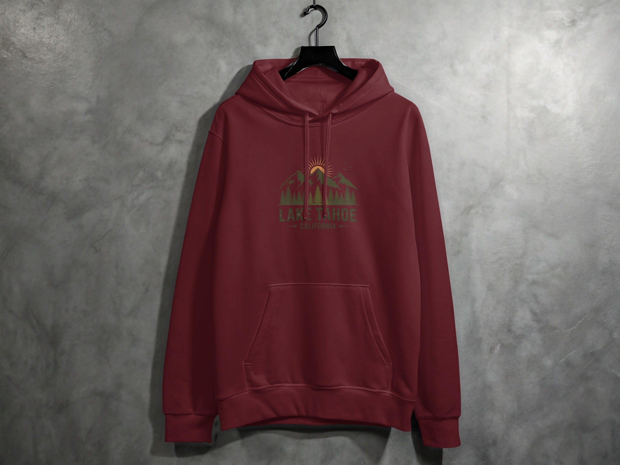 Lake Tahoe California Hoodie with Mountain Design