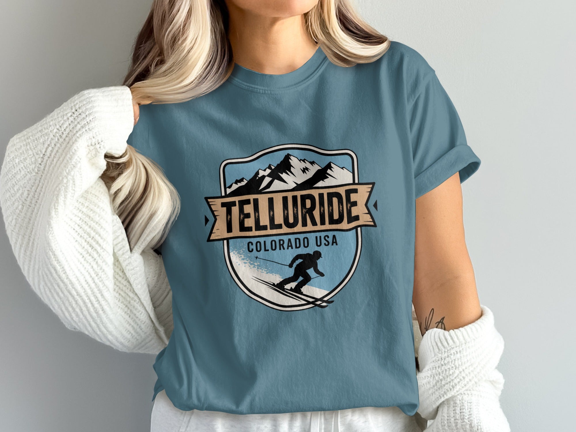 Telluride Colorado USA Skiing Graphic T-shirt product