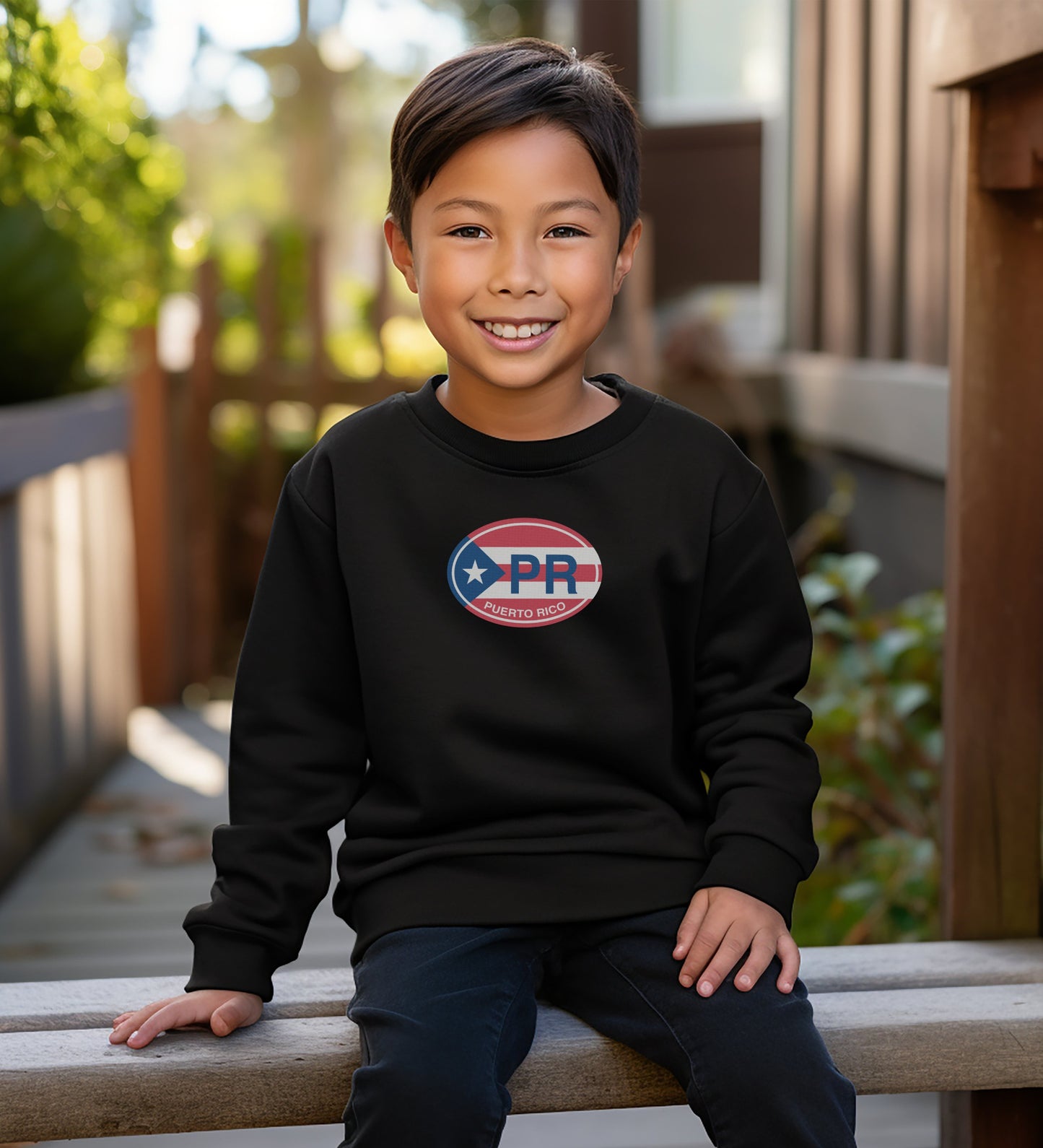 Puerto Rico Flag Boy's Crew Neck Sweatshirt product