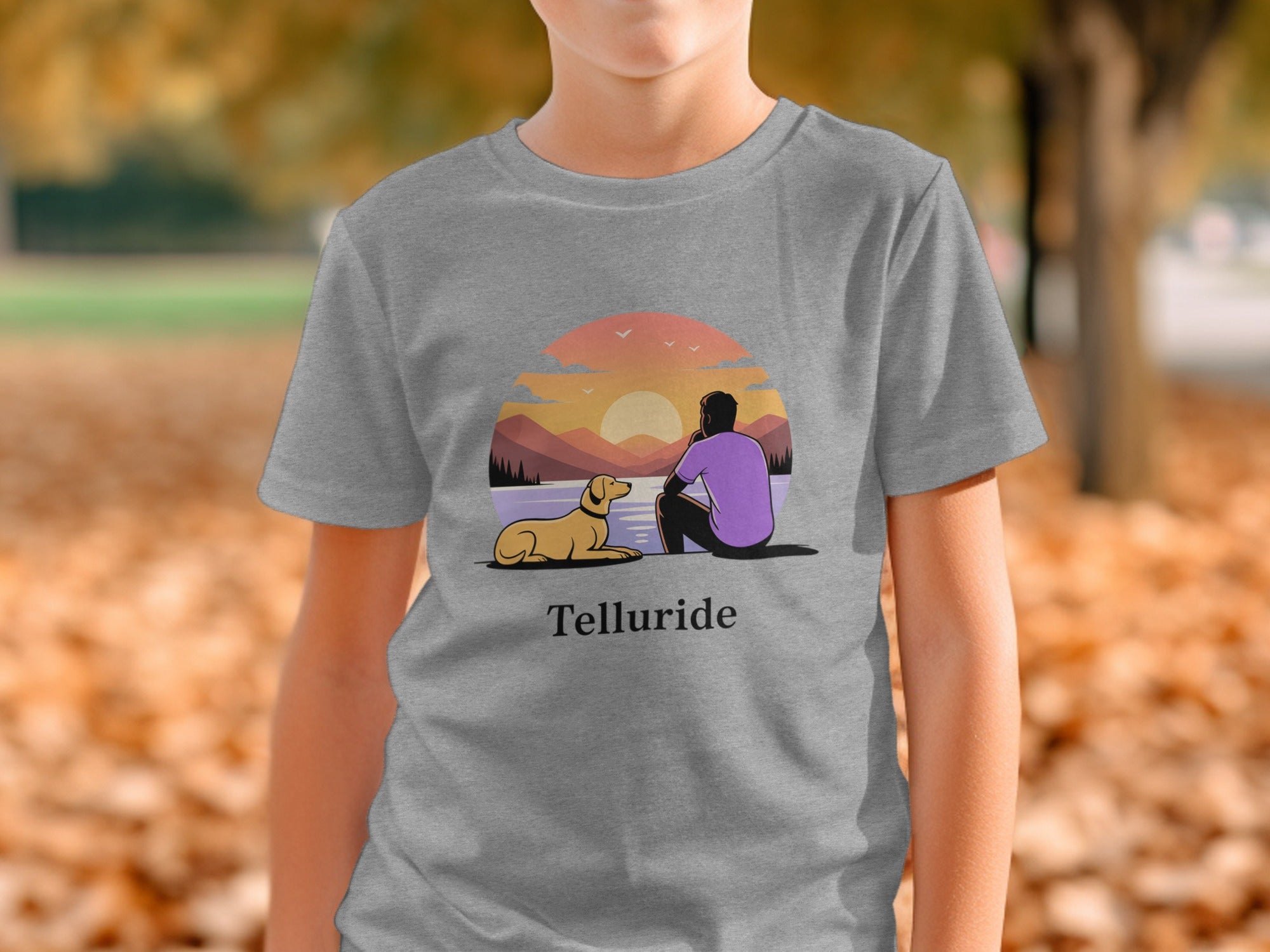 Telluride Sunset Dog and Hiker T-shirt