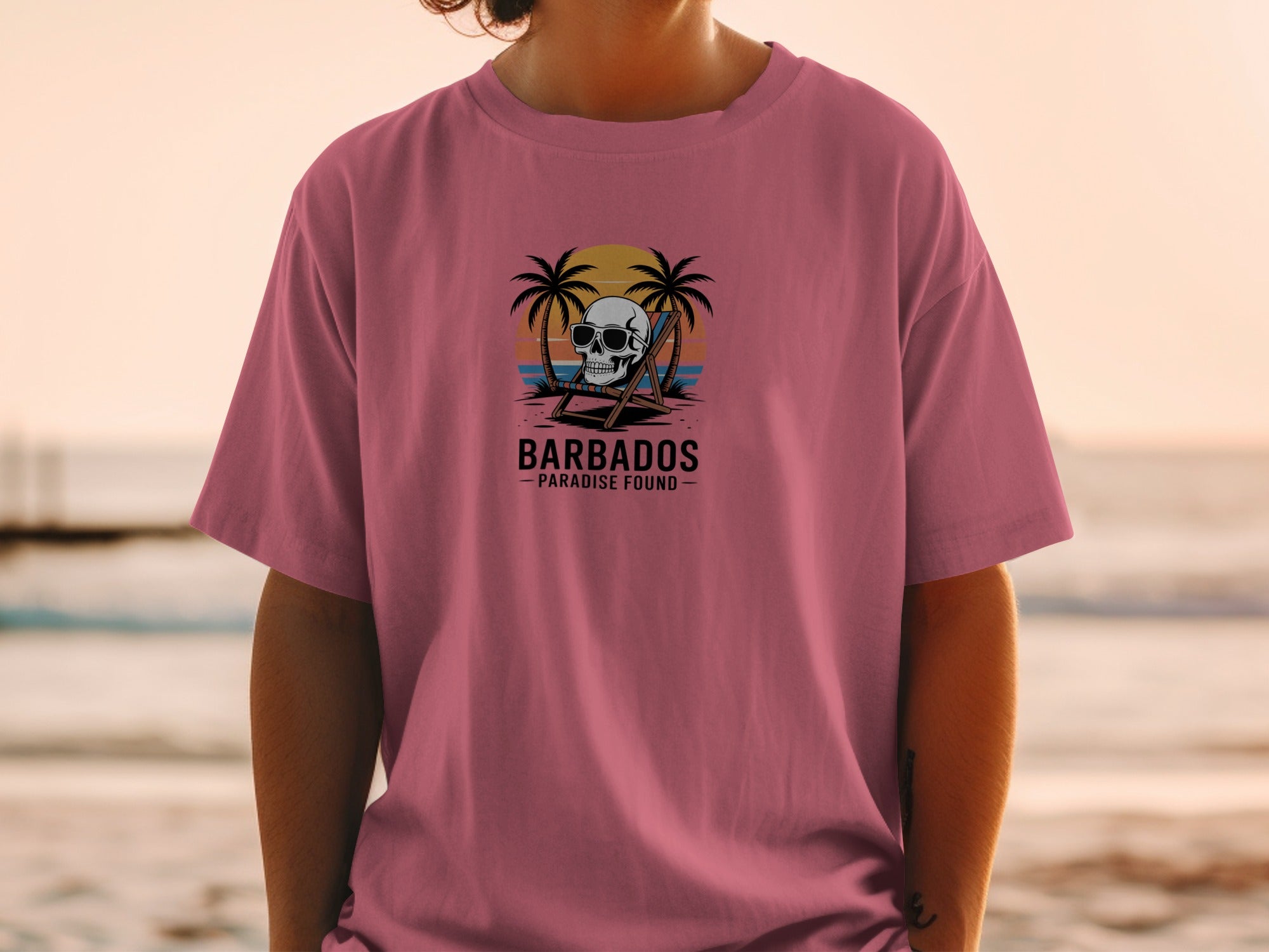 Barbados Paradise Found Skull Palm Trees Shirt product