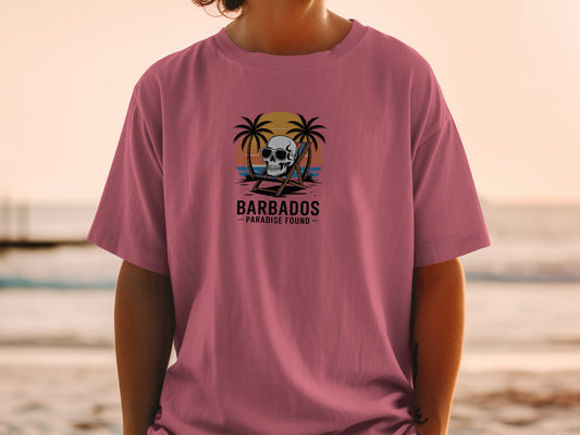 Barbados Paradise Found Skull Palm Trees Shirt product