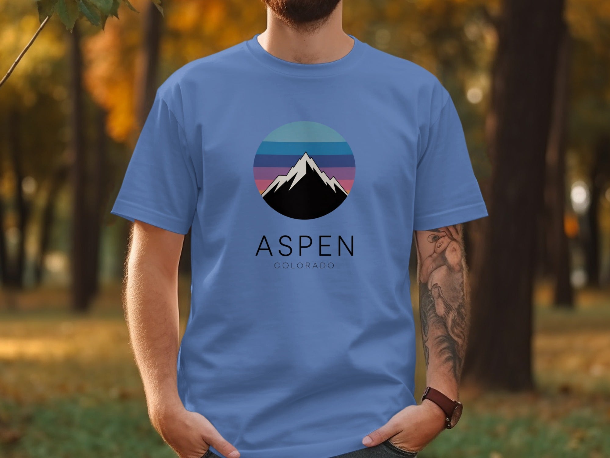 Aspen Colorado Mountain Scene Graphic T-Shirts product