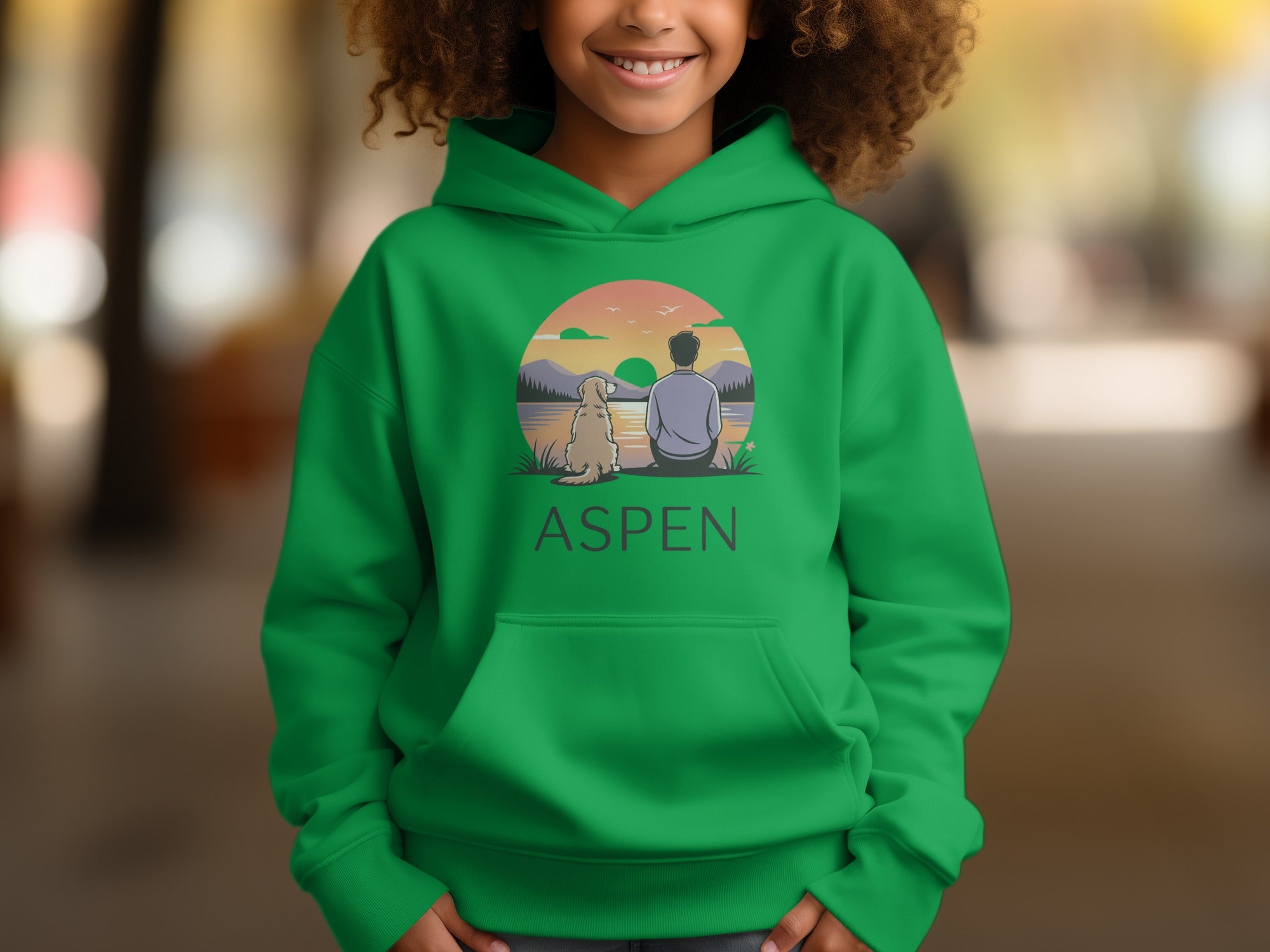 Sunset Artwork Aspen Hoodie for Kids