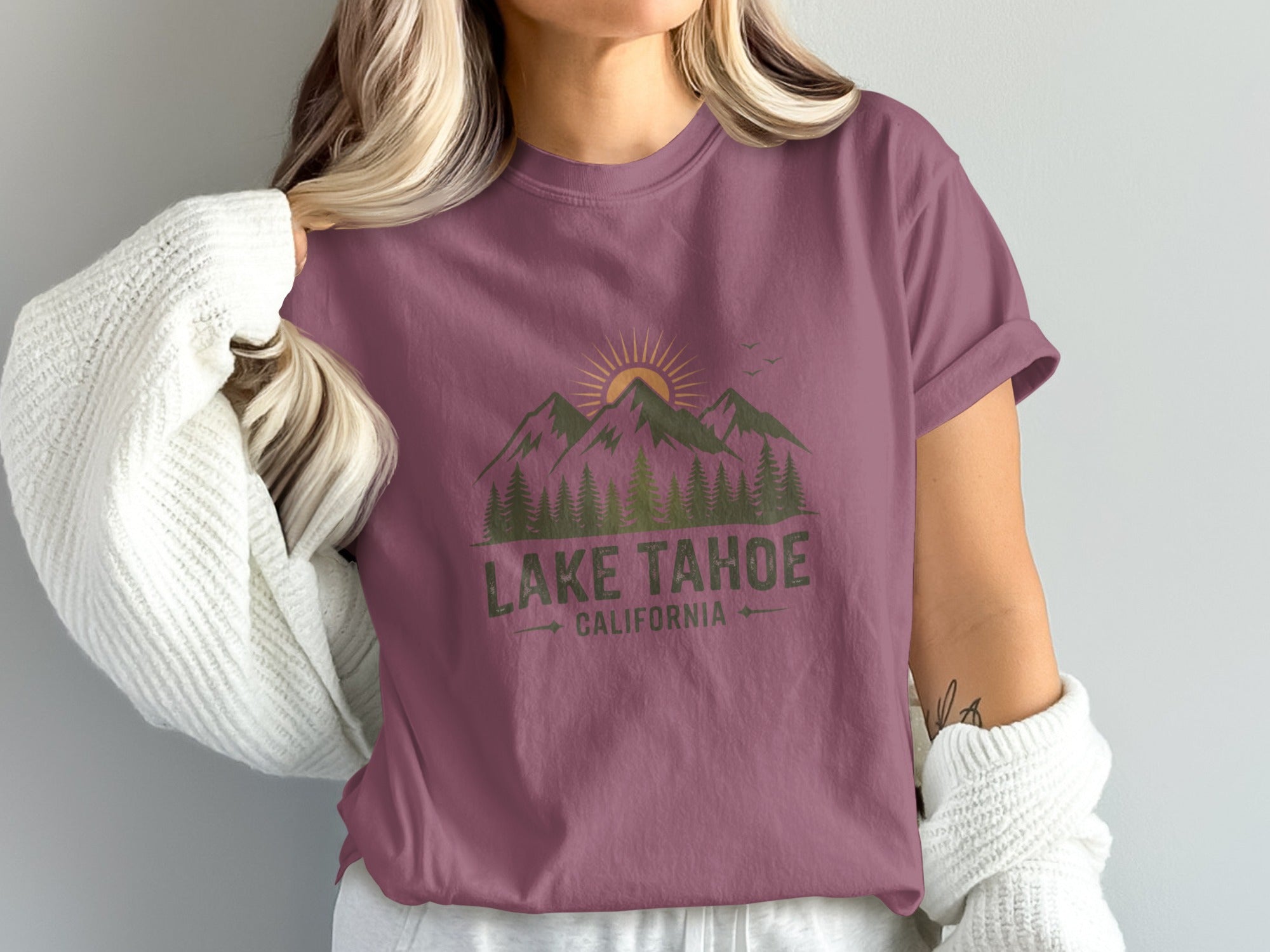 Lake Tahoe California graphic t-shirt product type