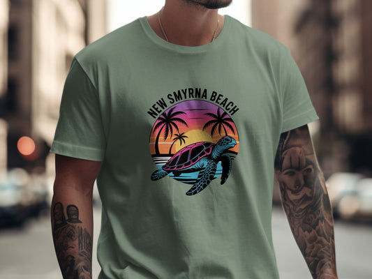 New Smyrna Beach Turtle Sunset Men's Shirt product