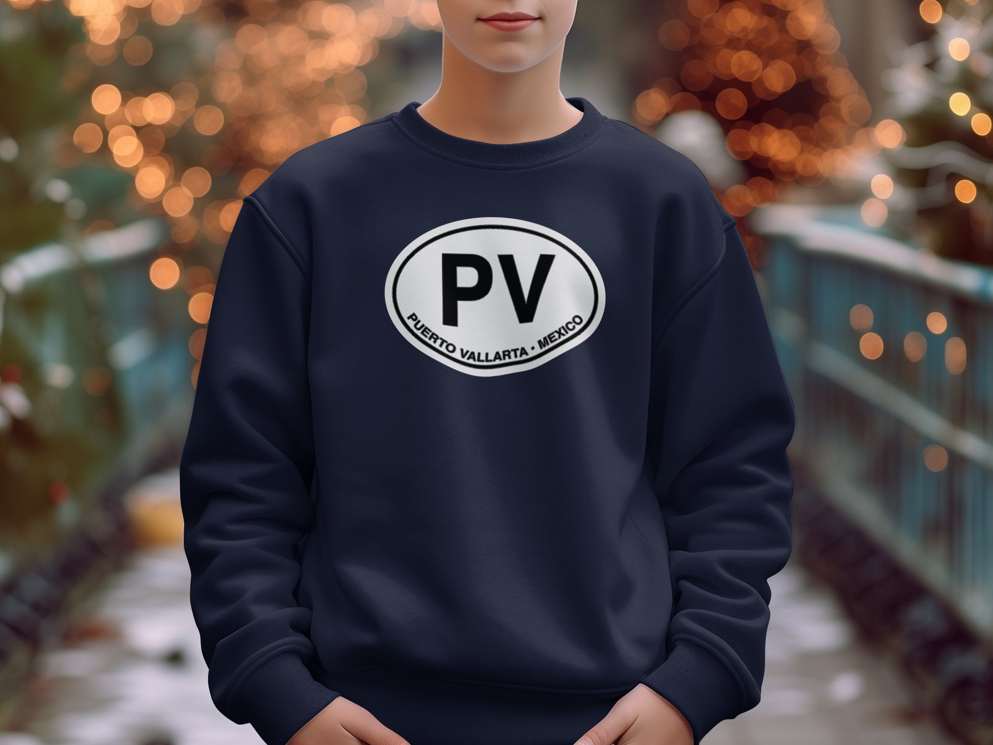 Puerto Vallarta Mens Sweatshirt Navy