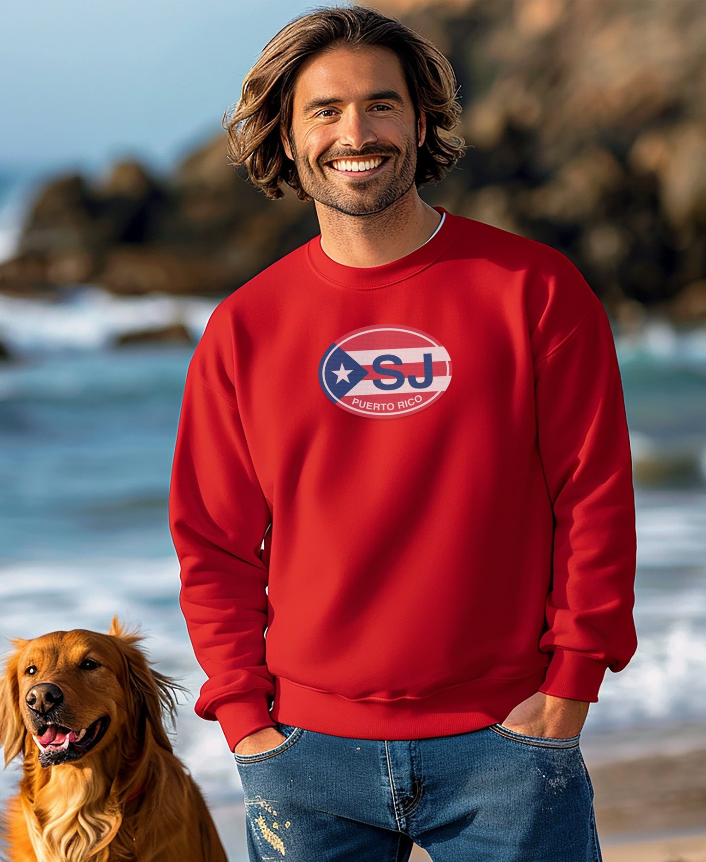 SJ Puerto Rico Red Sweatshirt Casual Fashion product