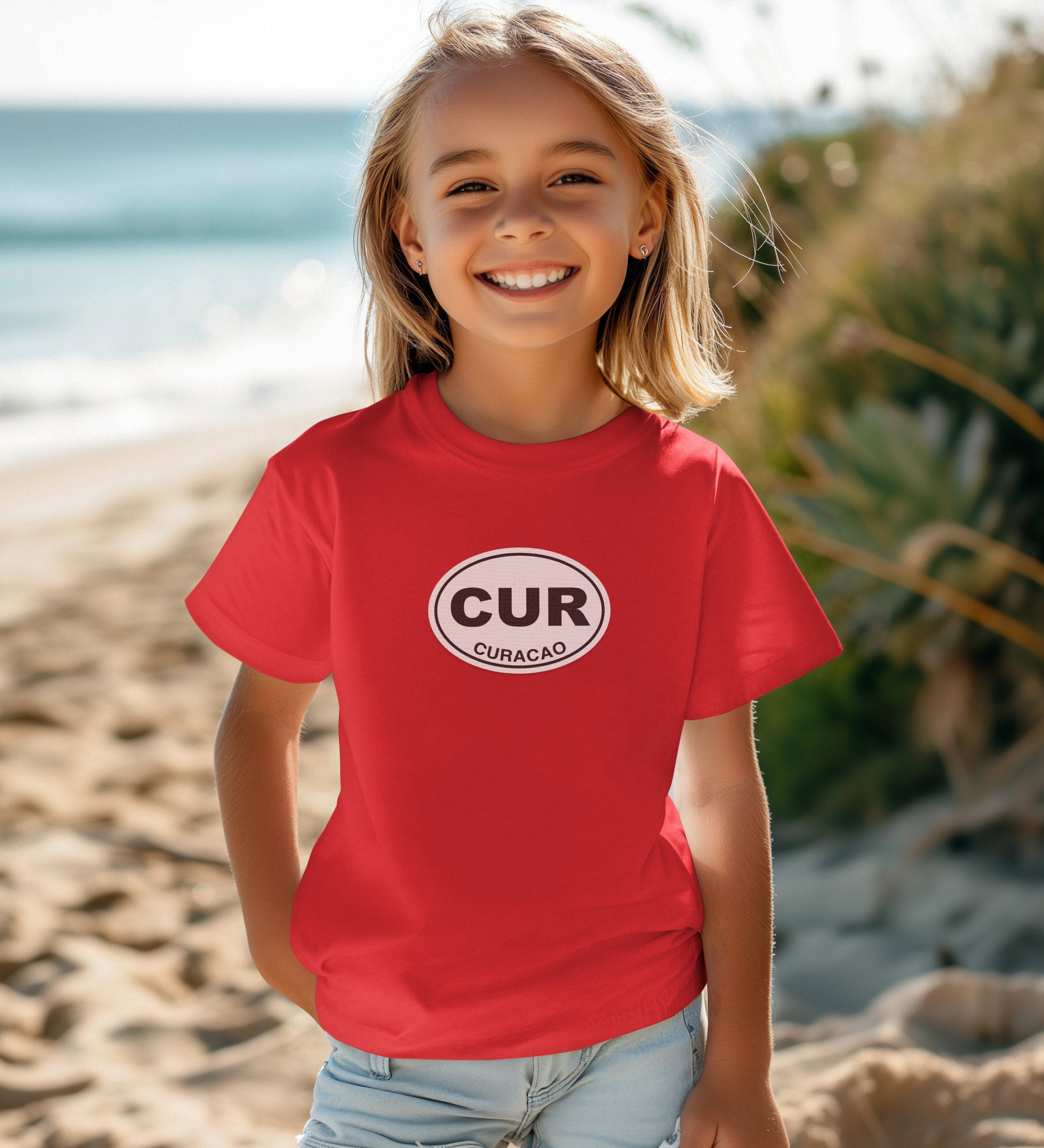 Curacao gift for posing by the colorful Handelskade youth clothing and travel souvenirs