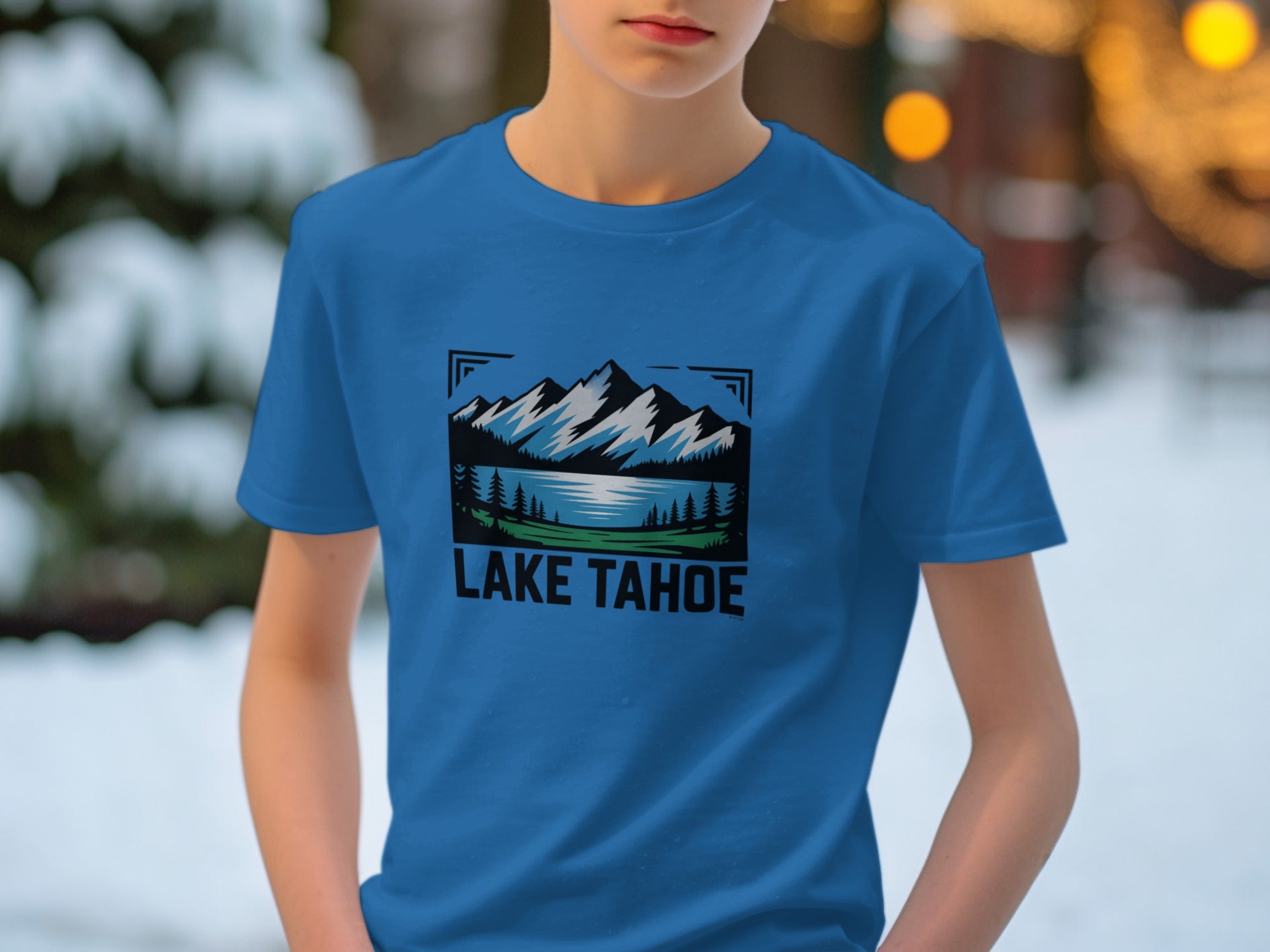 Lake Tahoe Graphic Tee Snowy Mountain Design