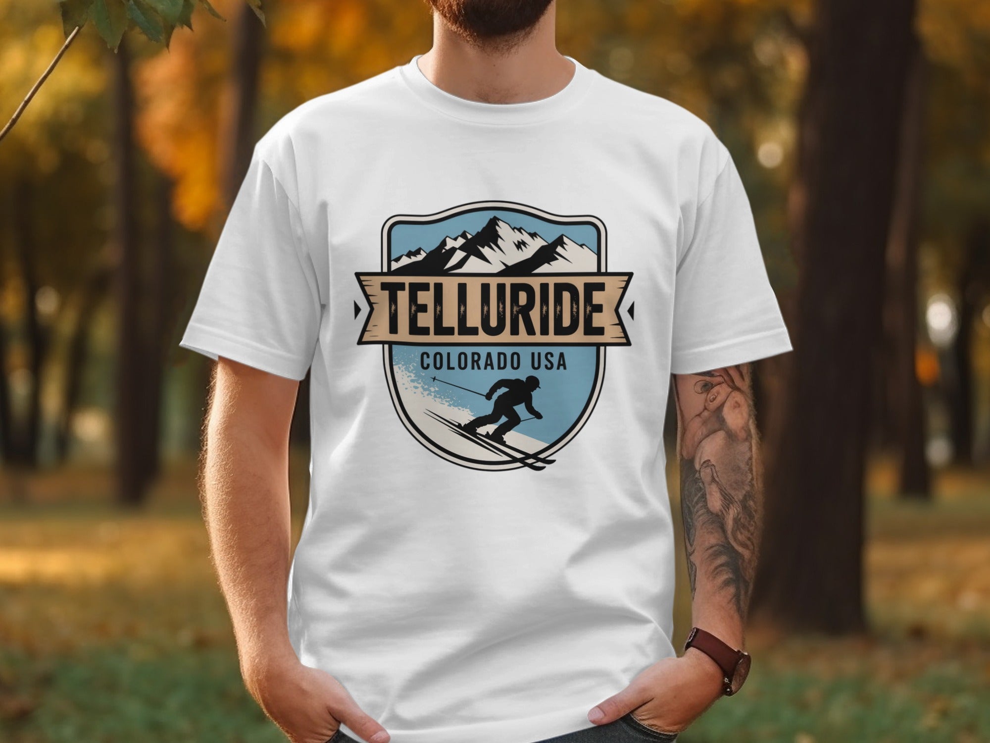 Telluride Colorado USA Skiing Graphic T-shirt