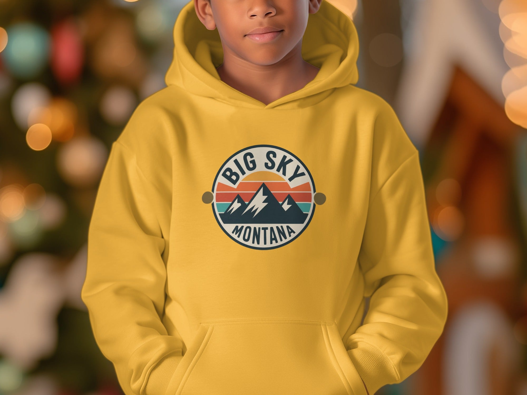 Big Sky Montana Mountain Scene Youth Hoodie