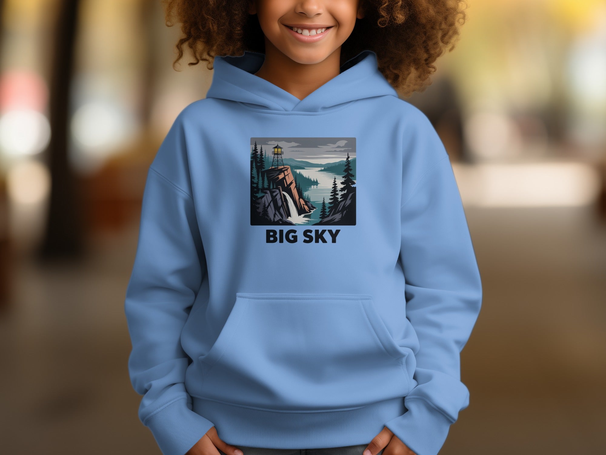 Big Sky Scenic Hoodie Featuring Tall Mountains