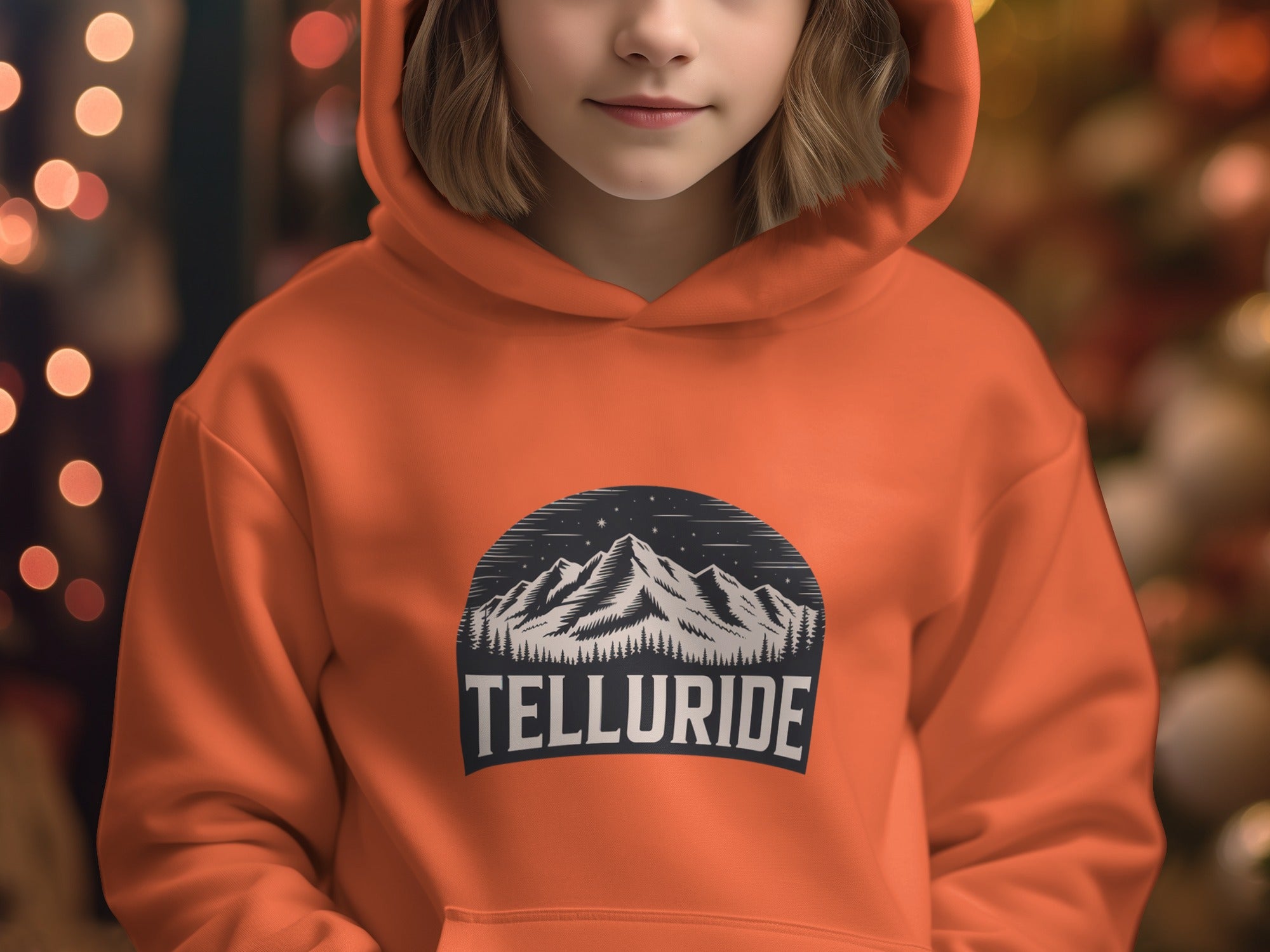 Telluride Mountain Scene Hoodie for Winter Wear