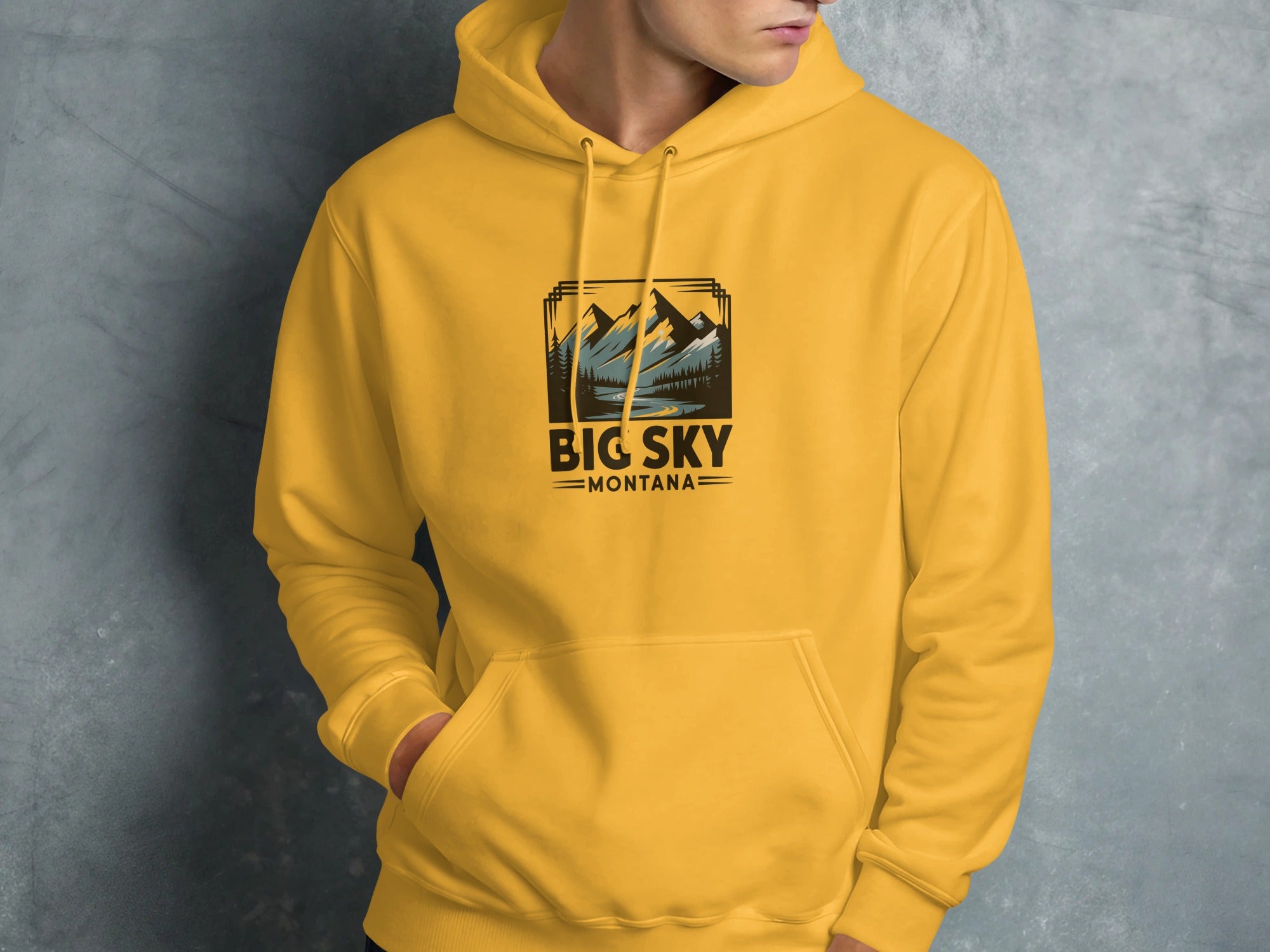 Big Sky Montana Graphic Hoodie with Mountain Design