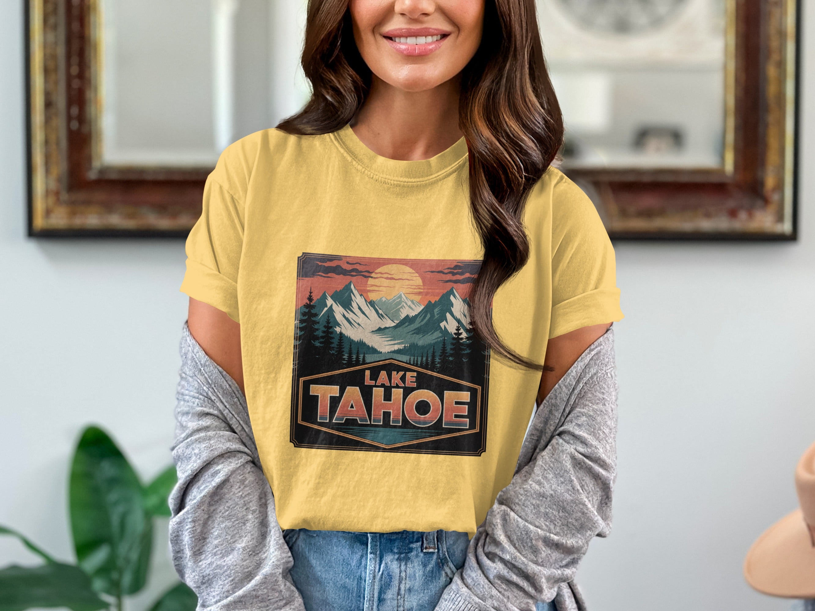 Lake Tahoe Graphic Tee Relaxed Fit Casual Shirt product