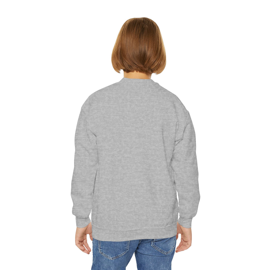 Maho Beach Landing Club Sint Maarten Gildan 18000B Youth Sweatshirt featuring the Maho Beach destination artwork, supplier product mockup