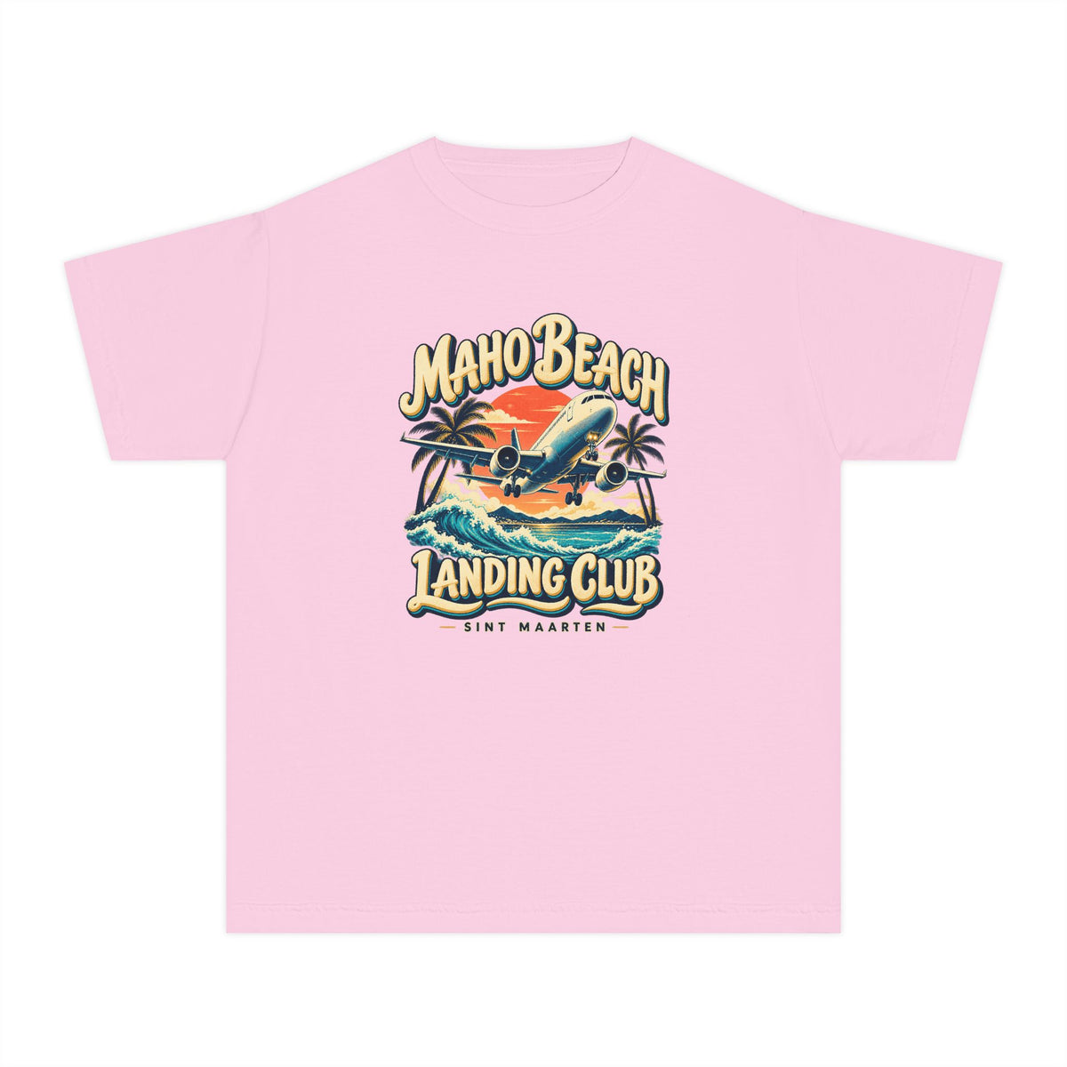Maho Beach Landing Club Sint Maarten Comfort Colors 9018 Youth T-Shirt