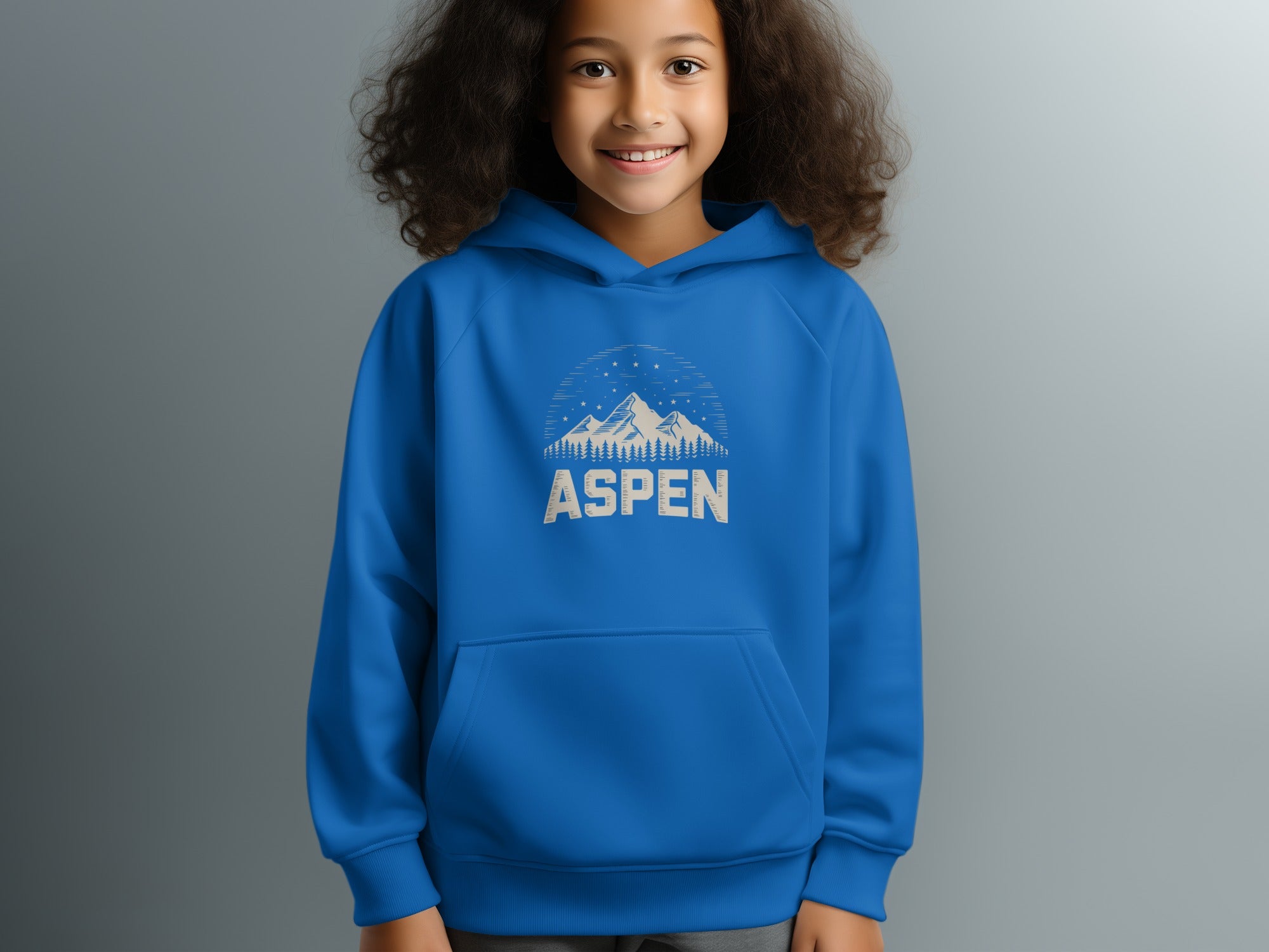 Aspen Mountain Design Blue Kids Hoodie