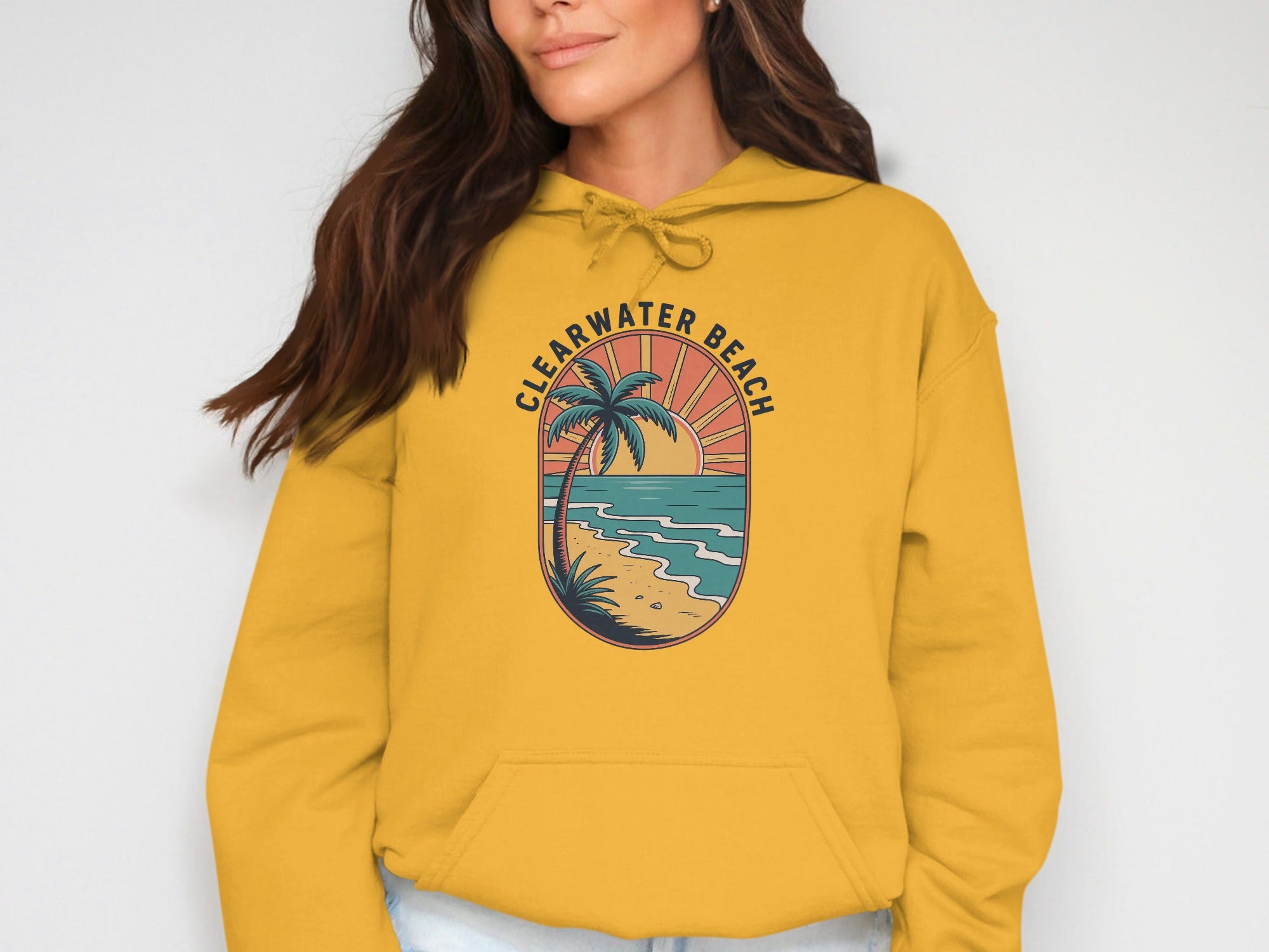 Clearwater Beach Hoodie with Tropical Design product type