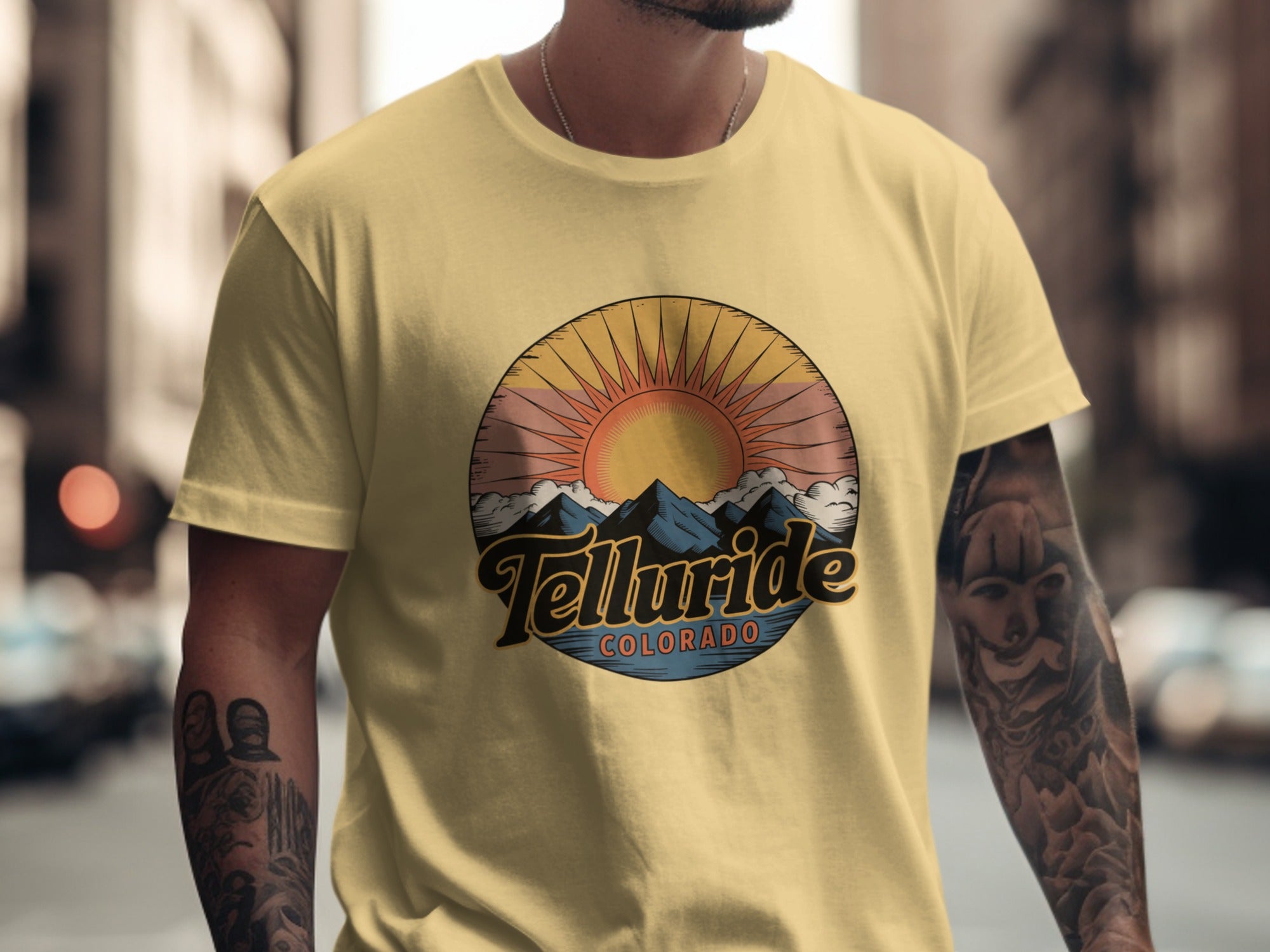 Telluride Colorado Retro Sunset Design T-Shirt