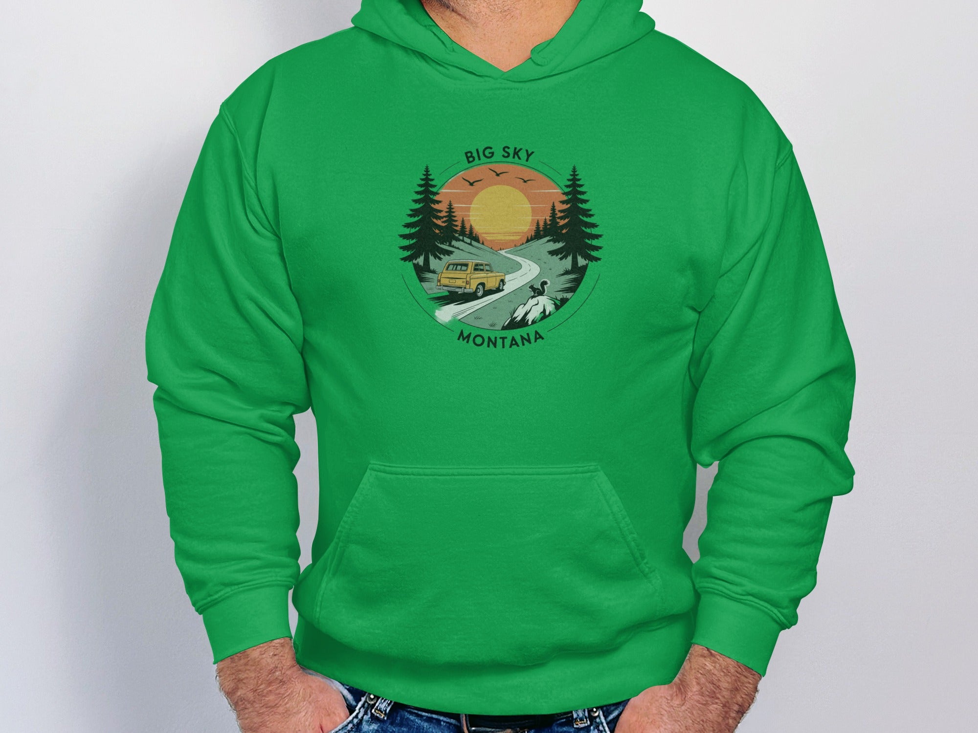 Big Sky Montana Scenic Sunset Graphic Hoodie