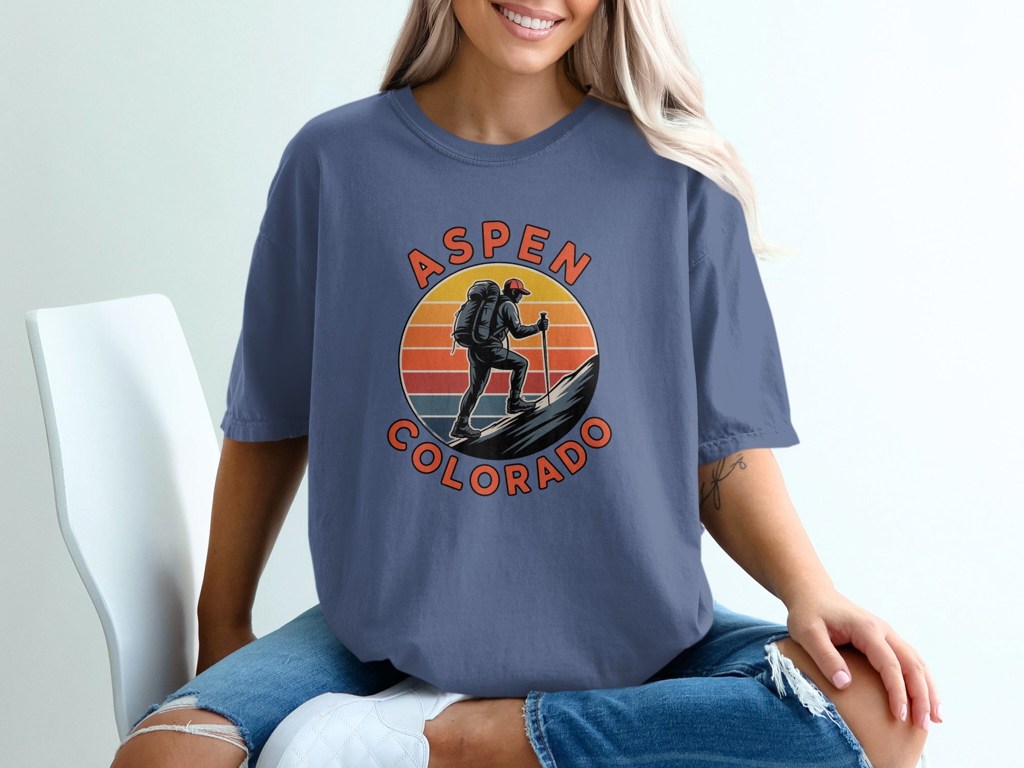 Aspen Colorado Hiking Retro Design Shirt product