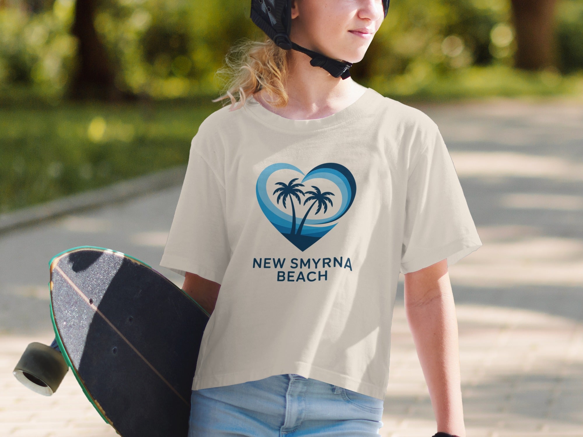 New Smyrna Beach Palm Trees Heart Kids T-Shirt product type