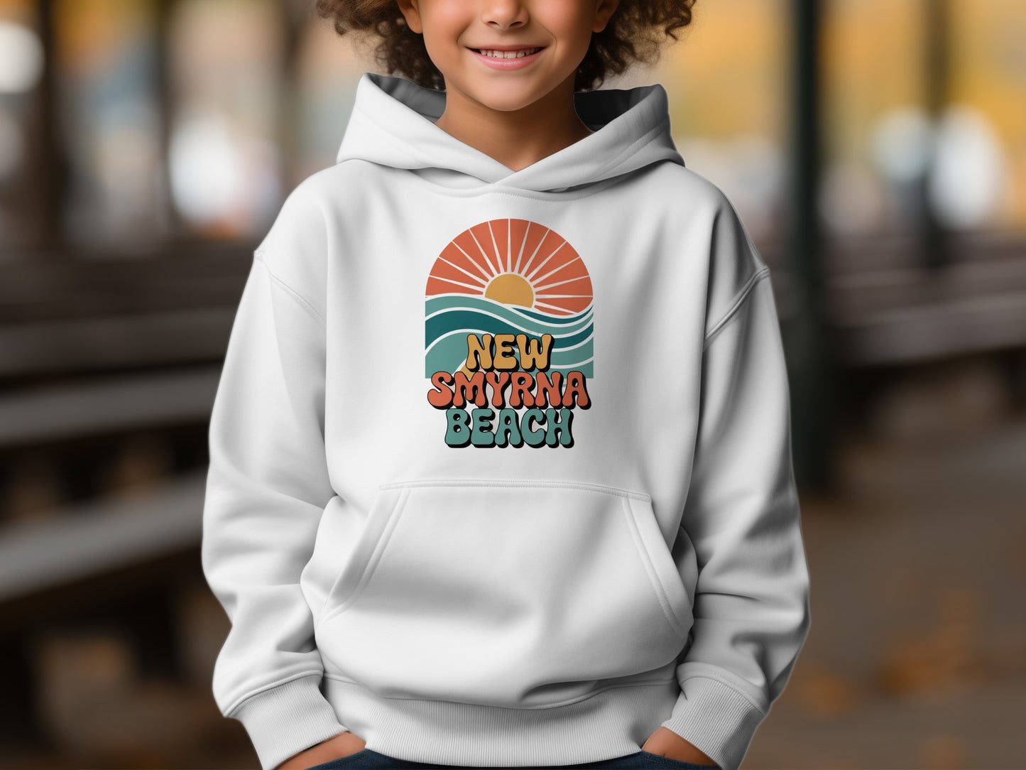 New Smyrna Beach Hoodie with Sunset Graphic product