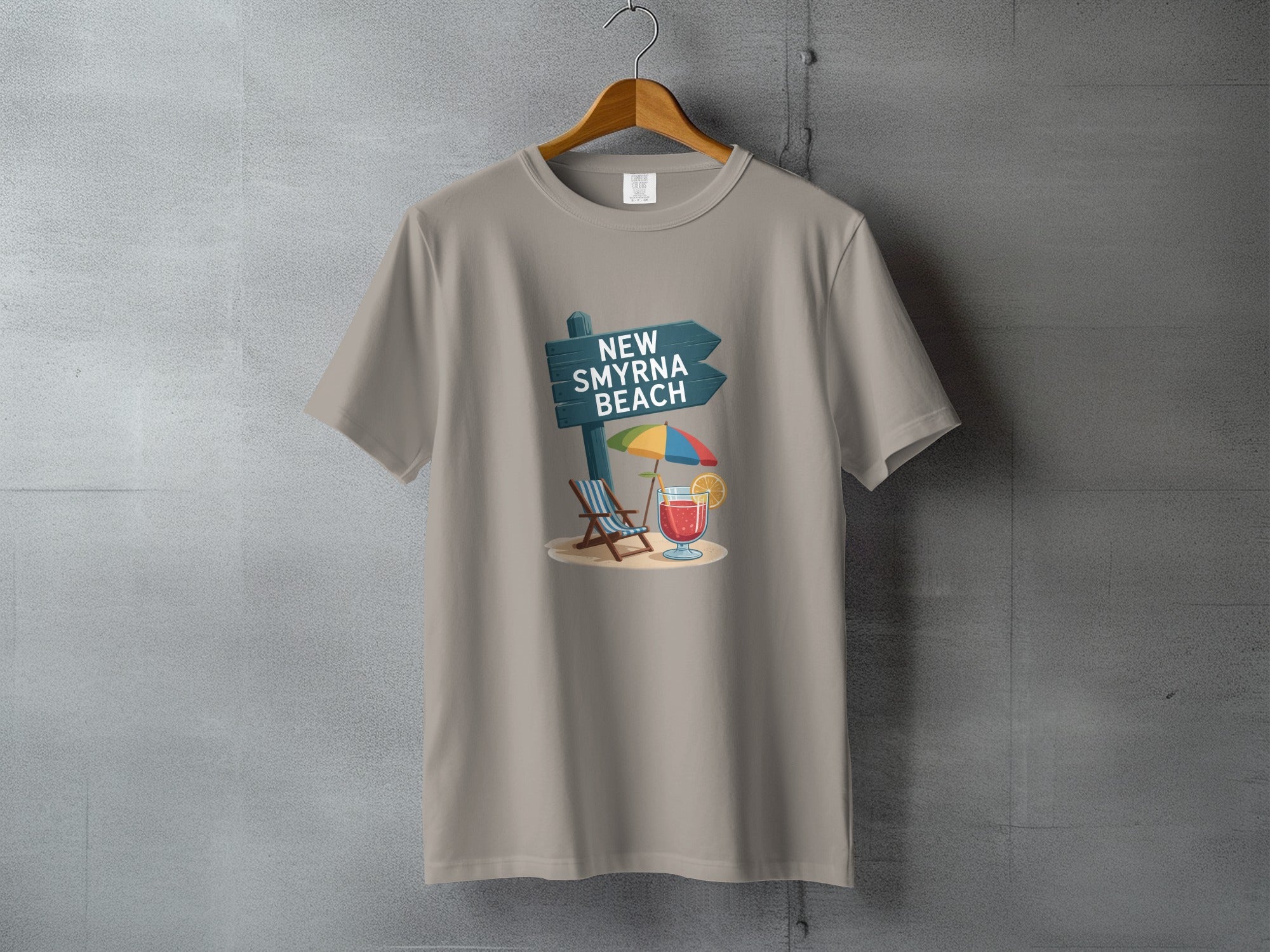 New Smyrna Beach Chair and Drink Design T-shirt product