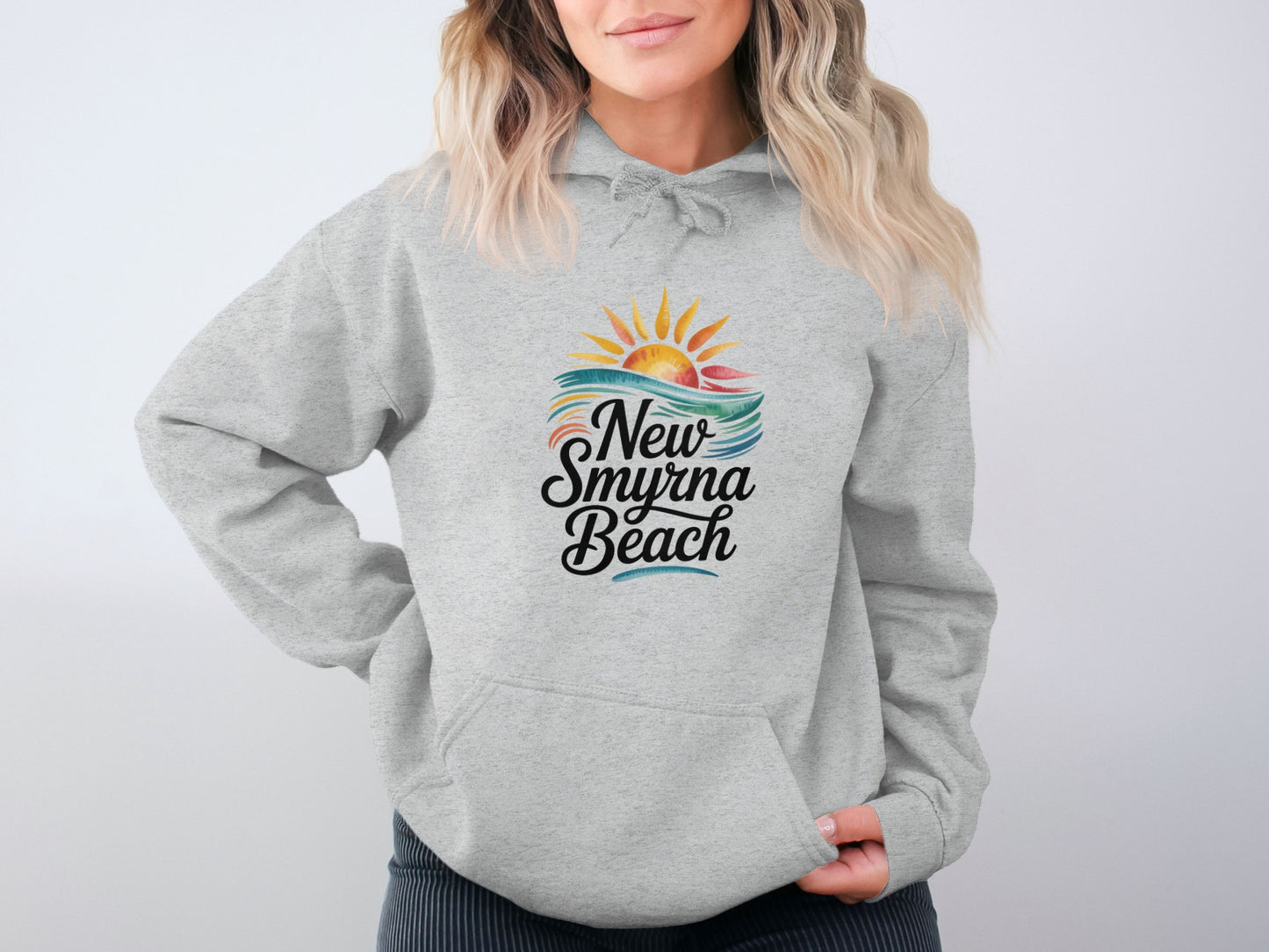 New Smyrna Beach Sun Wave Design Hoodie product type