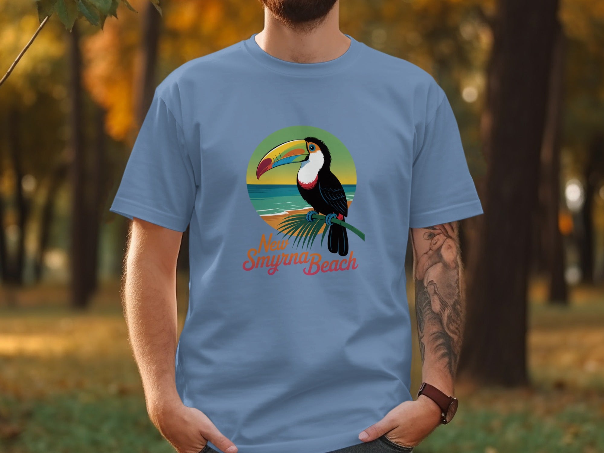 New Smyrna Beach Toucan Graphic Print T-Shirt product type