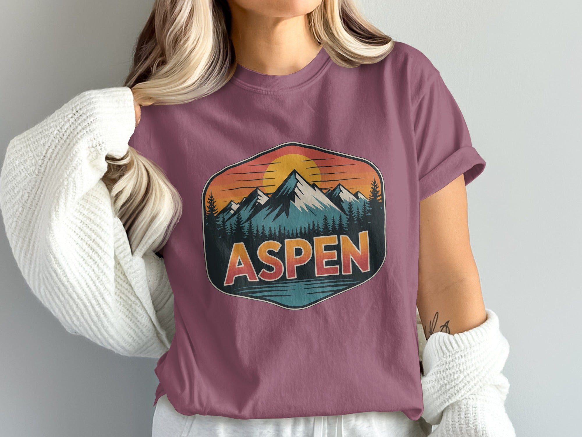 Aspen Mountain Sunset Graphic T-shirt product