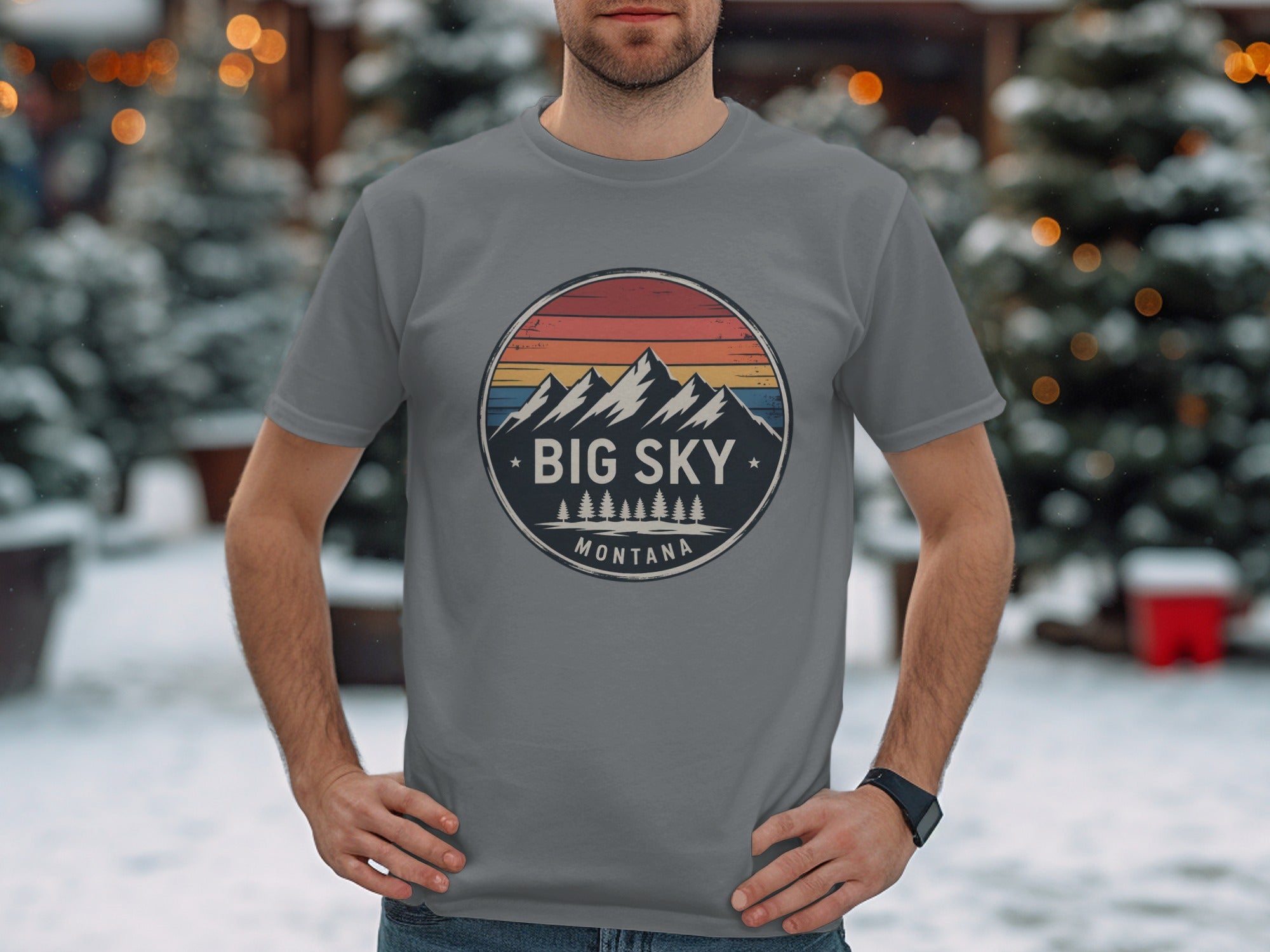 Big Sky Montana Scenic Graphic T-Shirt for Outdoor Fans