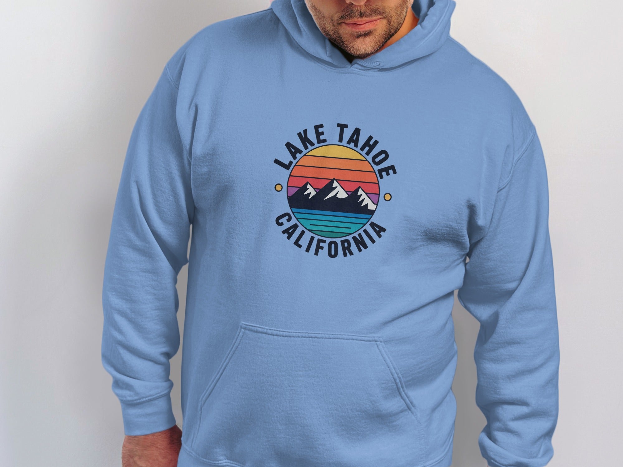 Lake Tahoe California Hoodie with Mountain Design