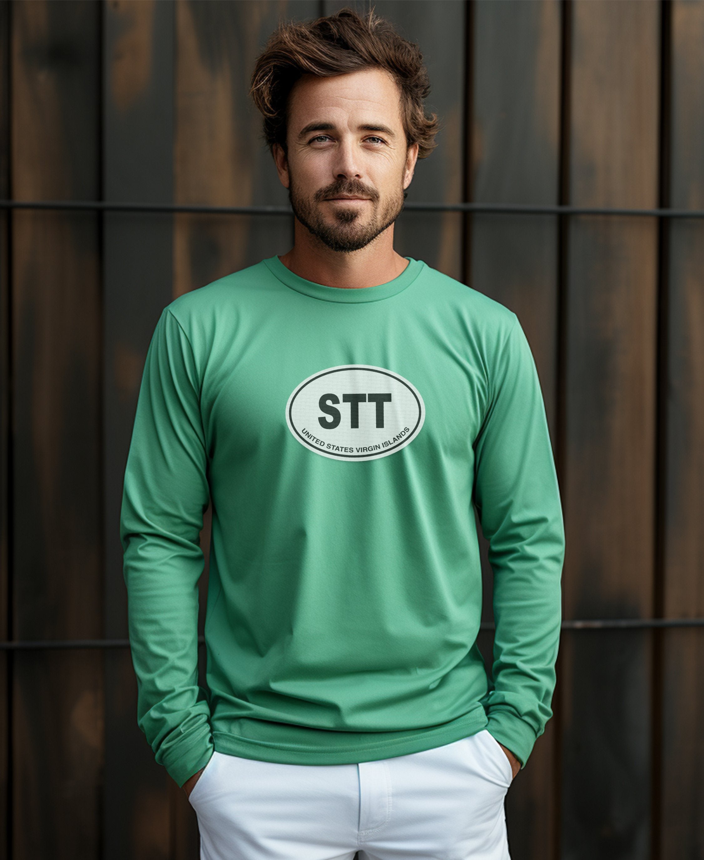 St Thomas Paradise Point Views and Carnival Celebrations Mens Long Sleeve T Shirt