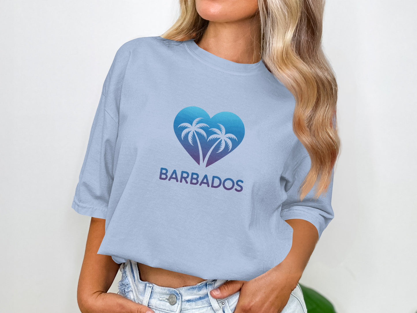 Trendy Barbados Heart Palm Trees Graphic Tee product