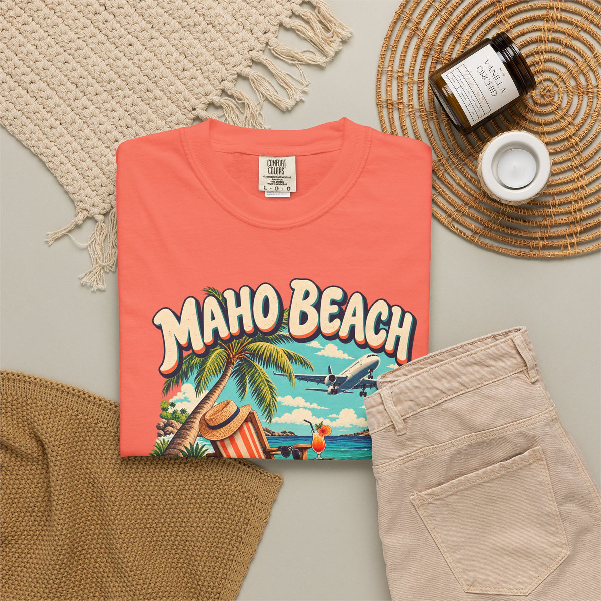 Maho Beach Air Lounge Sint Maarten Comfort Colors 1717 T-Shirt