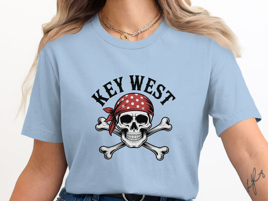 Key West Pirate Skull with Bandana Graphic T-Shirt product