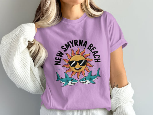 New Smyrna Beach Sun and Sharks T-Shirt product type