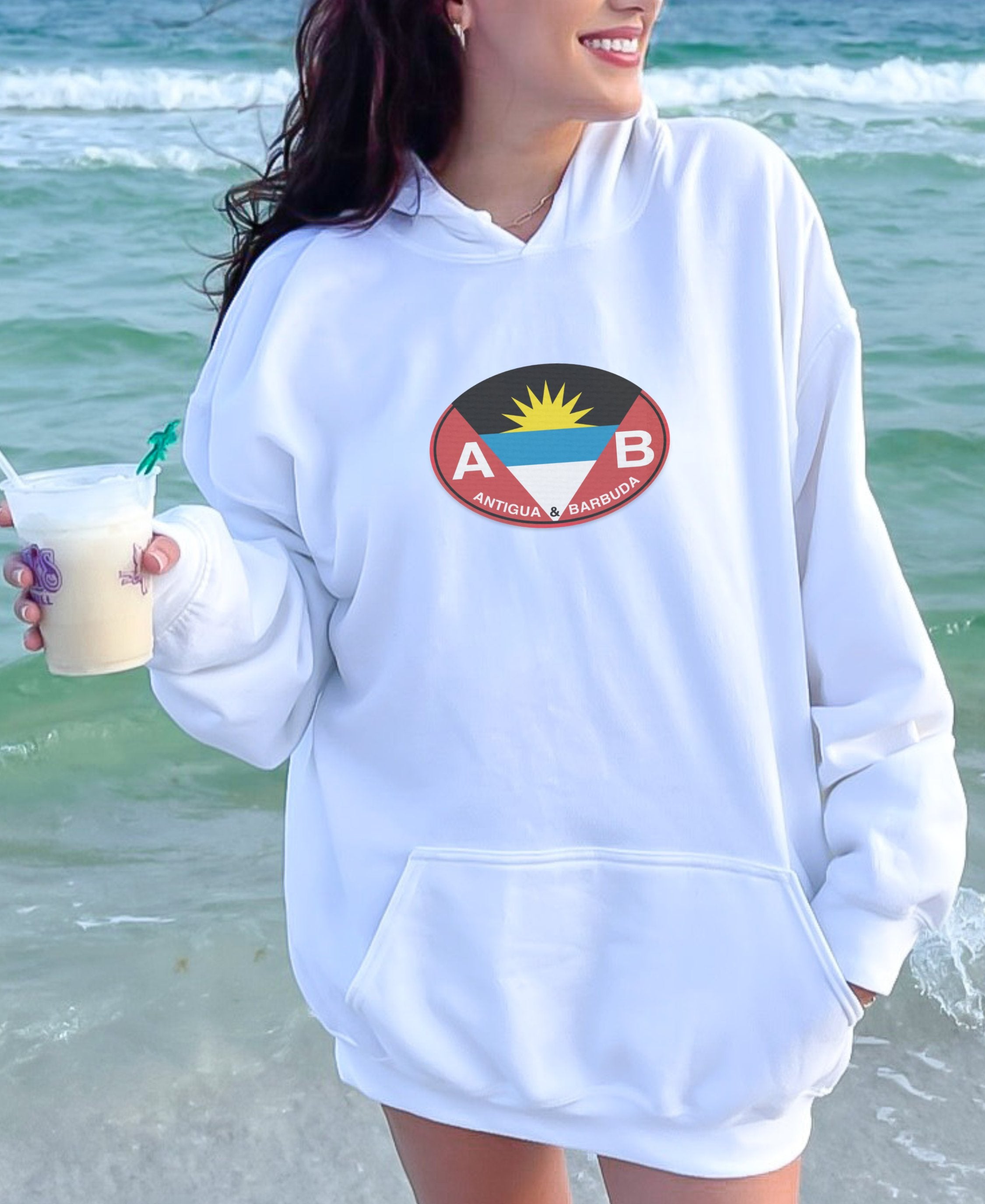 Antigua Pink Sands & Carnival Vibes Womens Hoodie