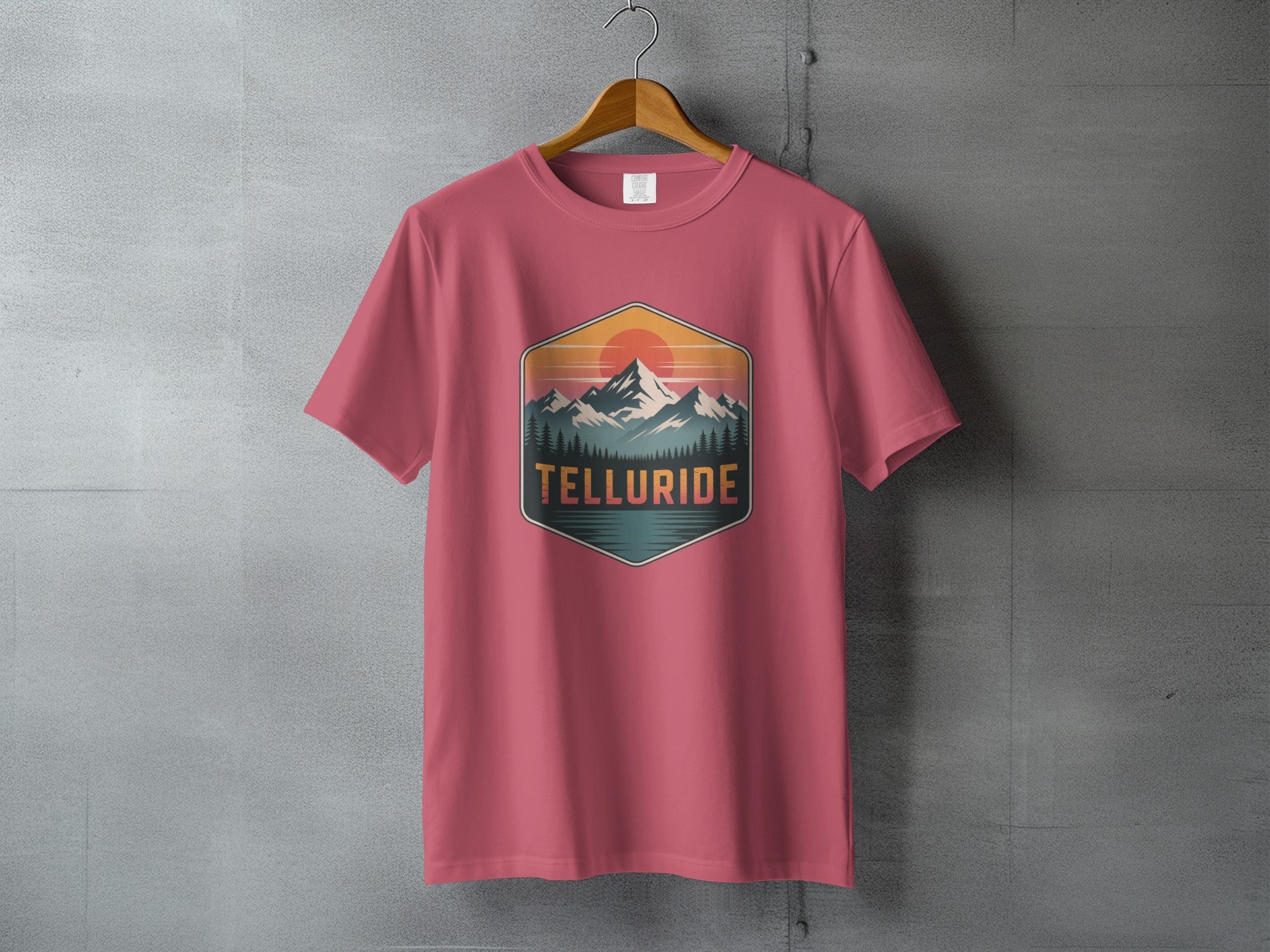 Telluride Sunset Graphic T-shirt with Mountain Design