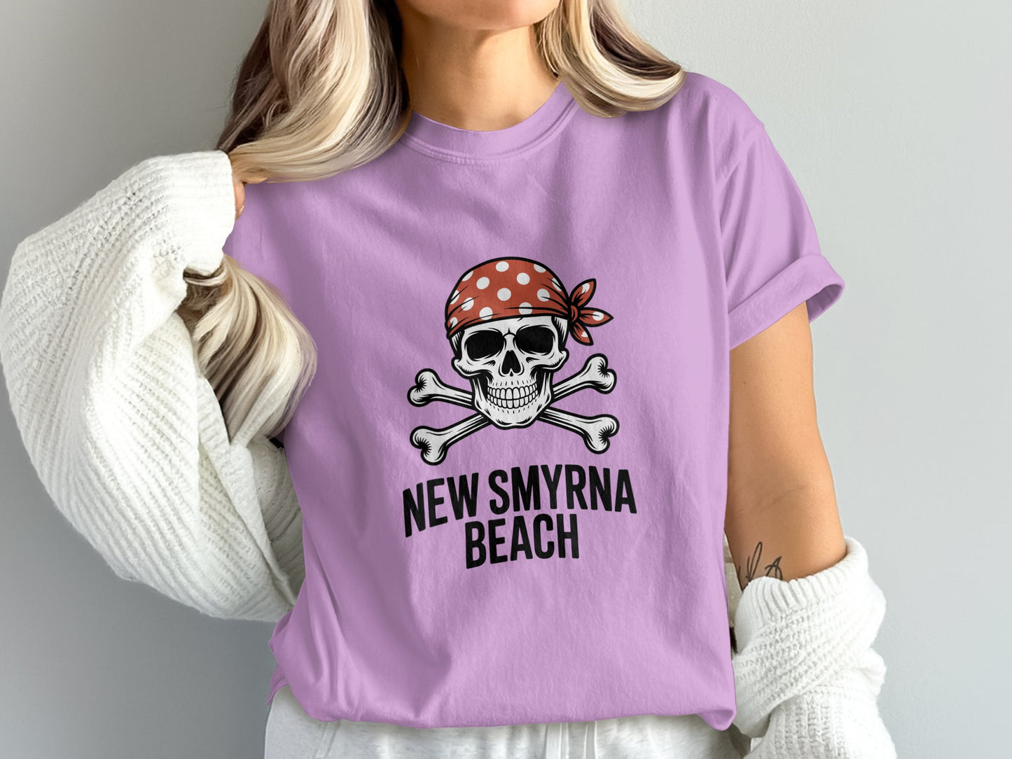 New Smyrna Beach Skull And Crossbones TShirt product type