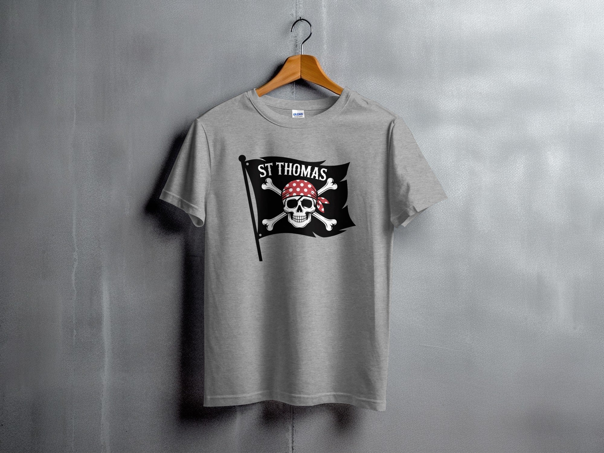 St Thomas Pirate Skull Graphic Print Tee Shirt product type
