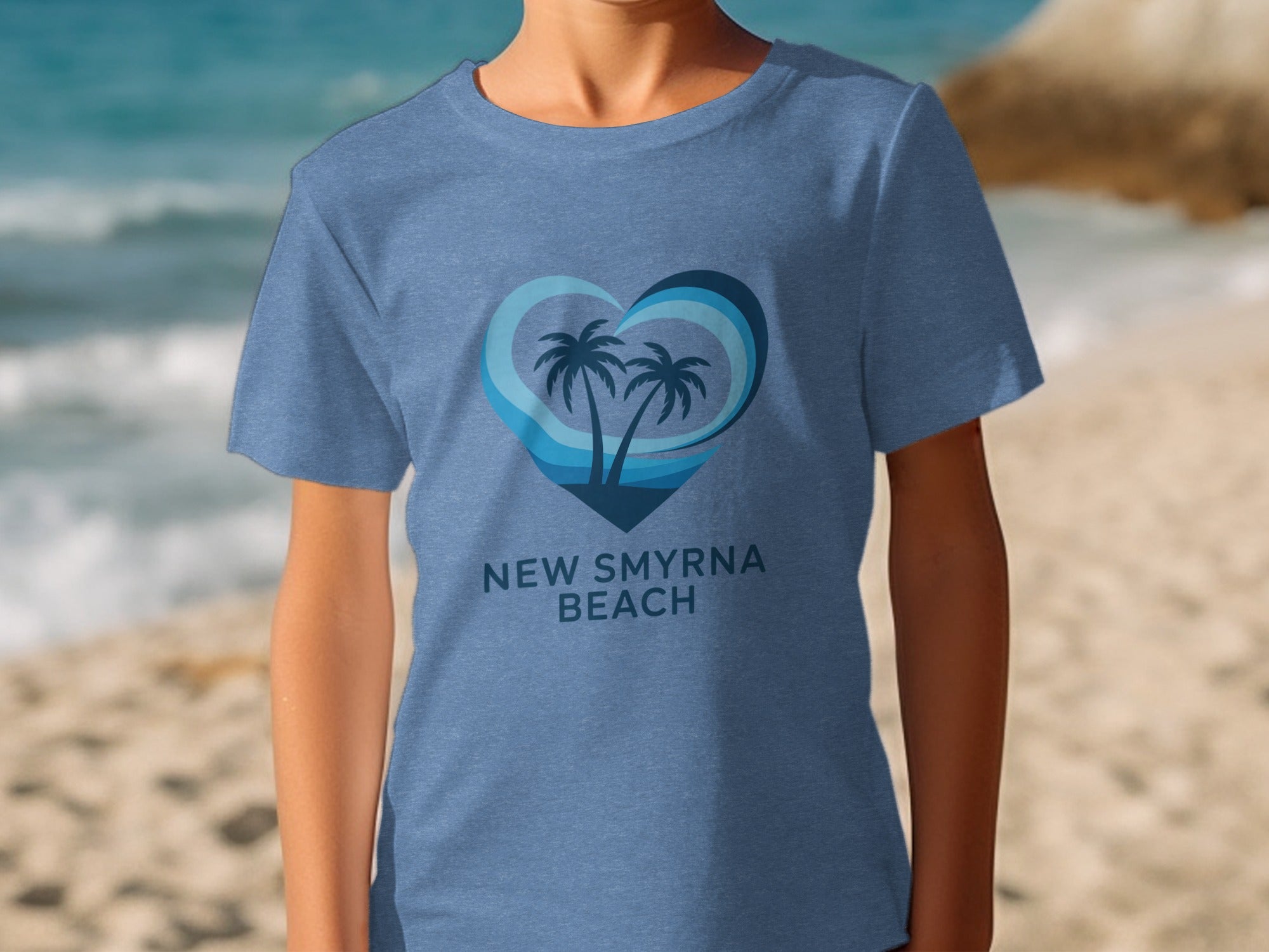 New Smyrna Beach Heart Palm Trees Design T-Shirt product