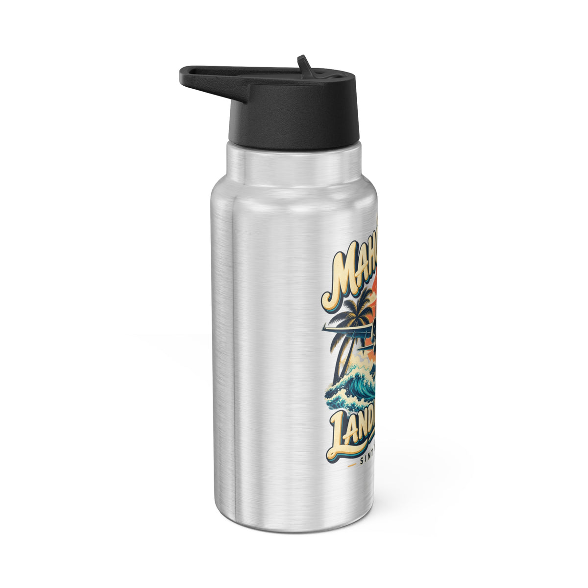 Maho Beach Landing Club Sint Maarten Gator 32 oz Tumbler illustrated destination design, product mockup
