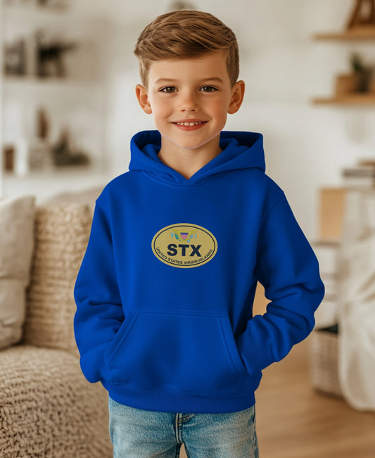Blue Hoodie With STX Logo Design Boys Clothing Product