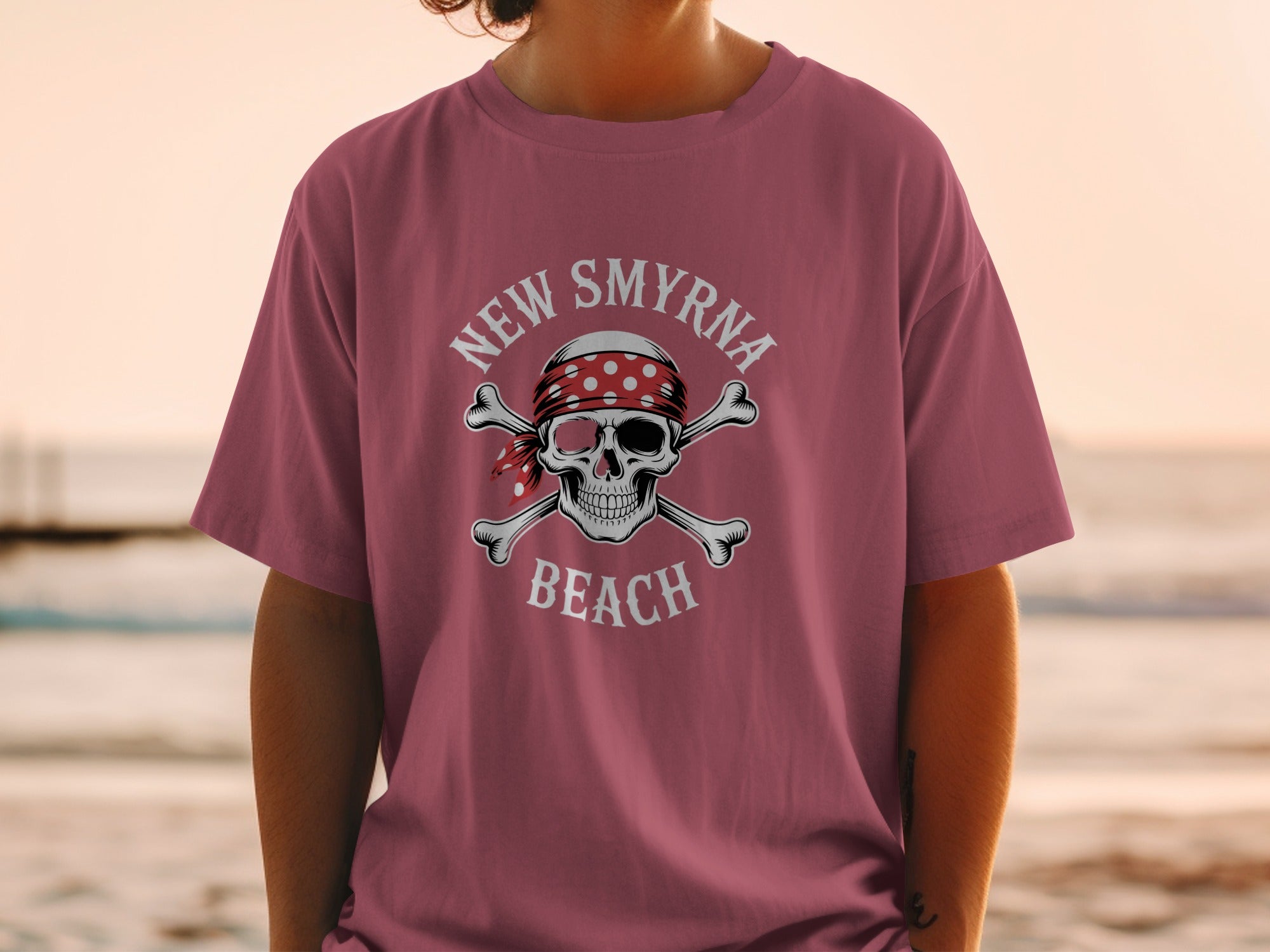 New Smyrna Beach Pirate Skull Graphic T-shirt product